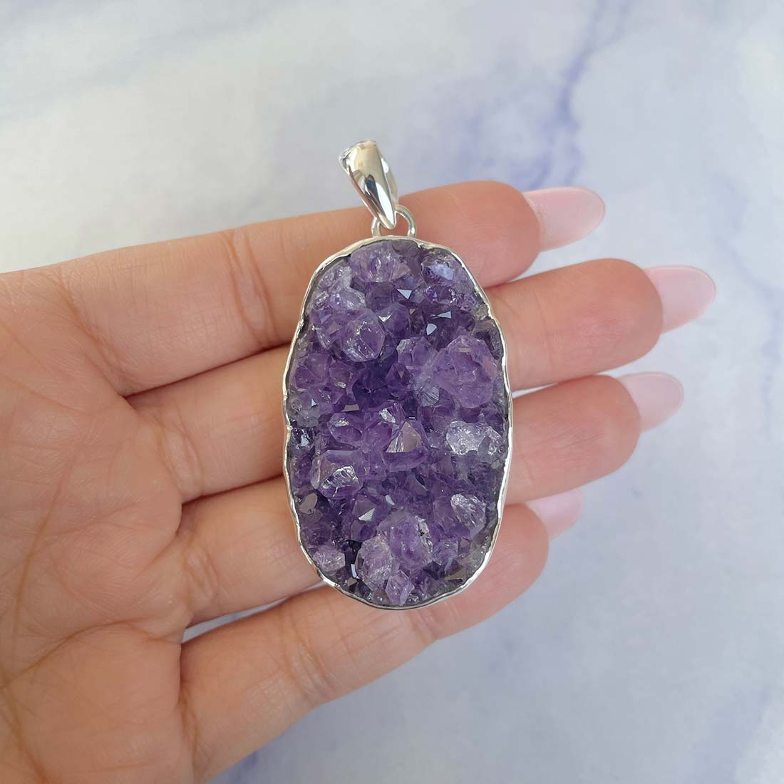 Amethyst Druzy Pendant-(AMD-P-2.)