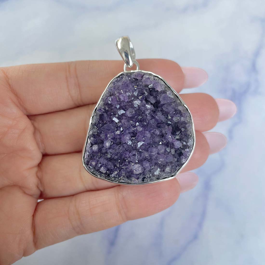 Amethyst Druzy Pendant-(AMD-P-27.)