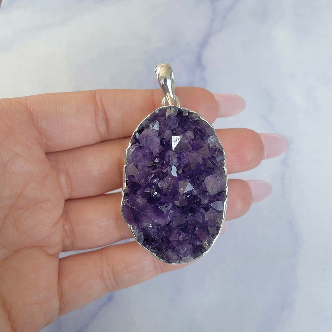 Amethyst Druzy Pendant-(AMD-P-3.)