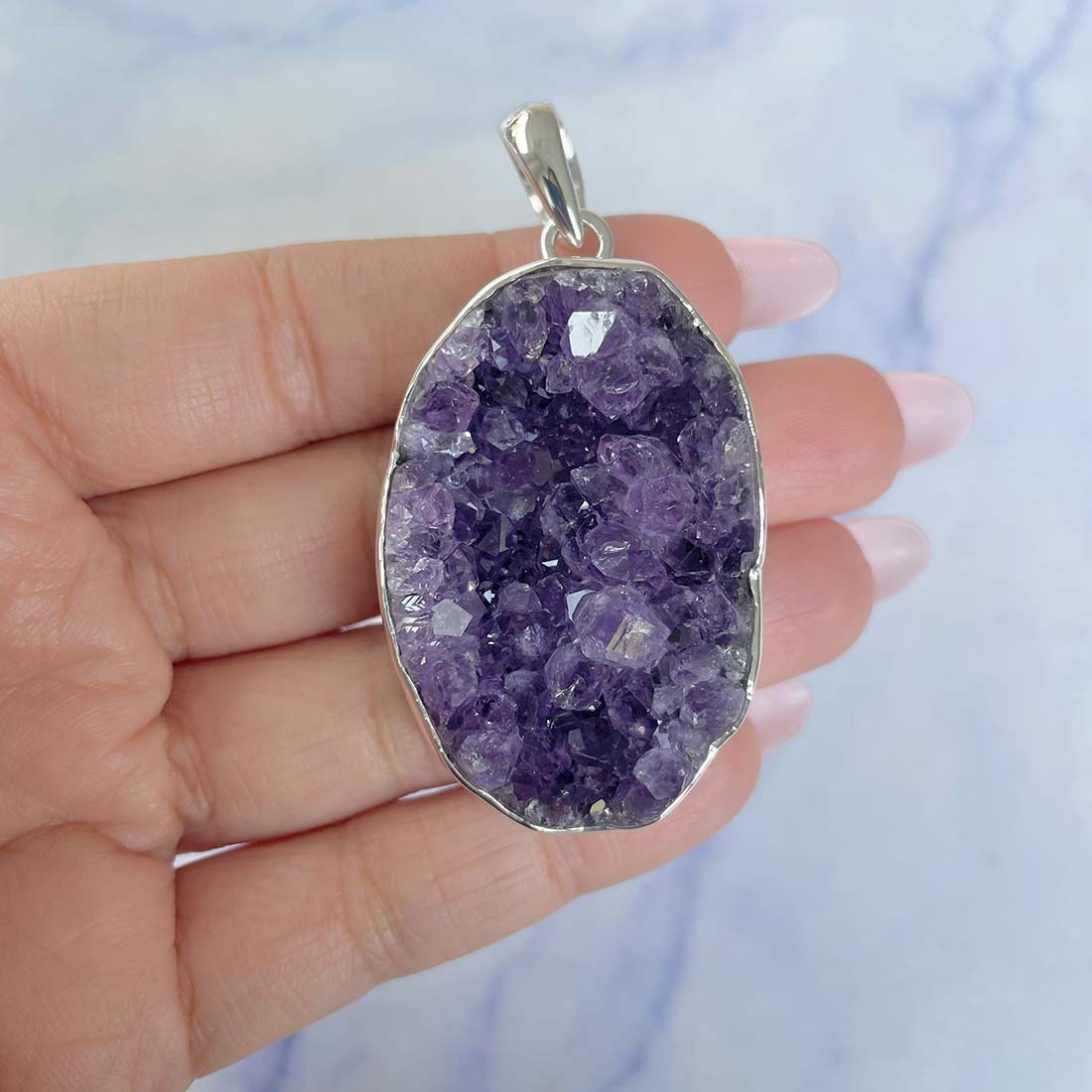 Amethyst Druzy Pendant-(AMD-P-30.)