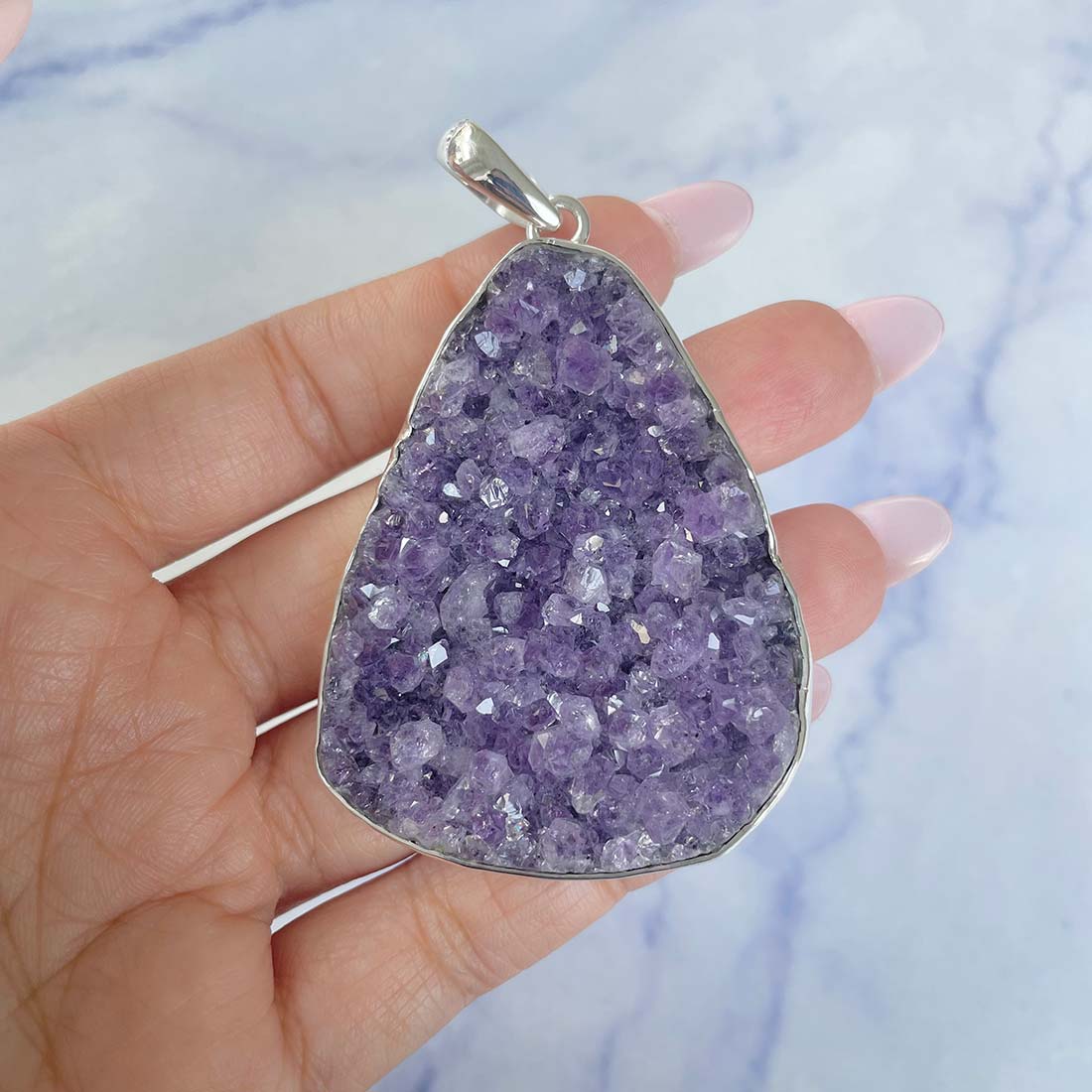 Amethyst Druzy Pendant-(AMD-P-31.)