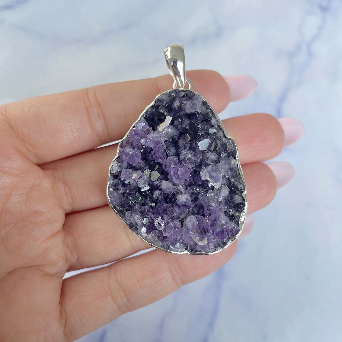 Amethyst Druzy Pendant-(AMD-P-32.)