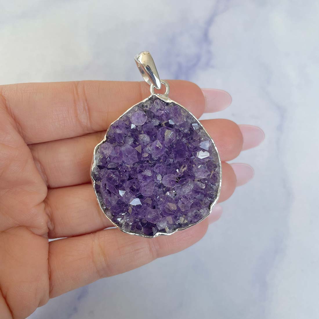 Amethyst Druzy Pendant-(AMD-P-4.)