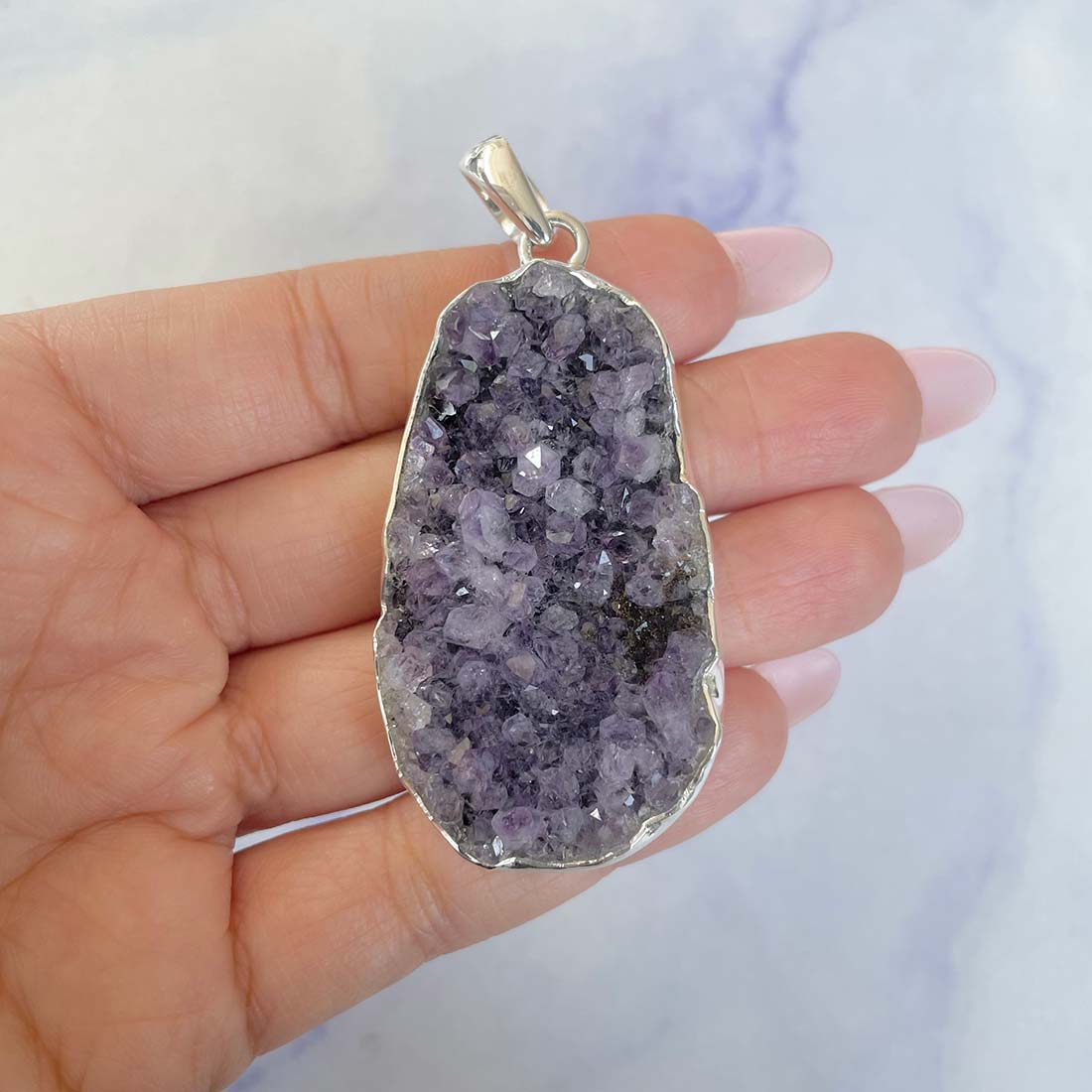 Amethyst Druzy Pendant-(AMD-P-5.)