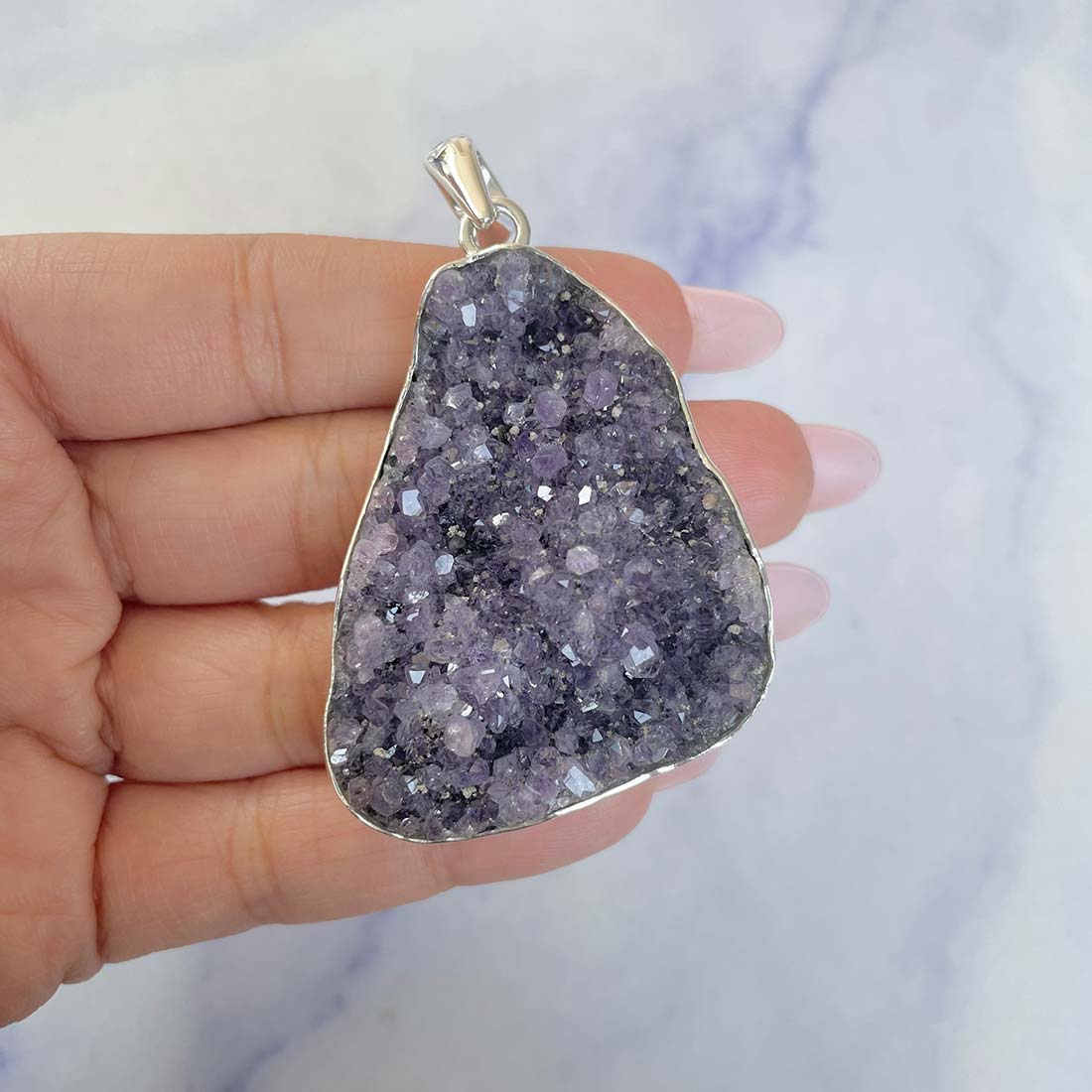 Amethyst Druzy Pendant-(AMD-P-7.)