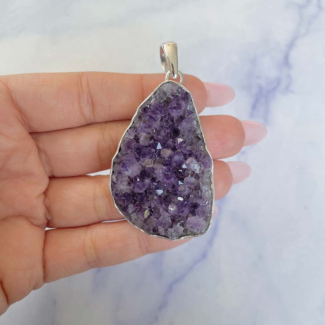 Amethyst Druzy Pendant-(AMD-P-8.)