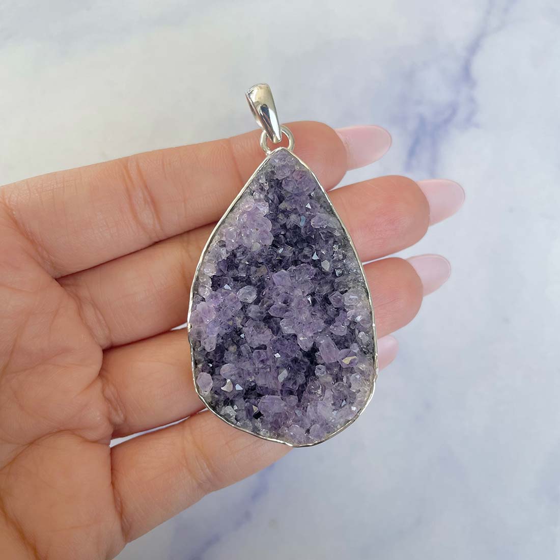Amethyst Druzy Pendant-(AMD-P-9.)