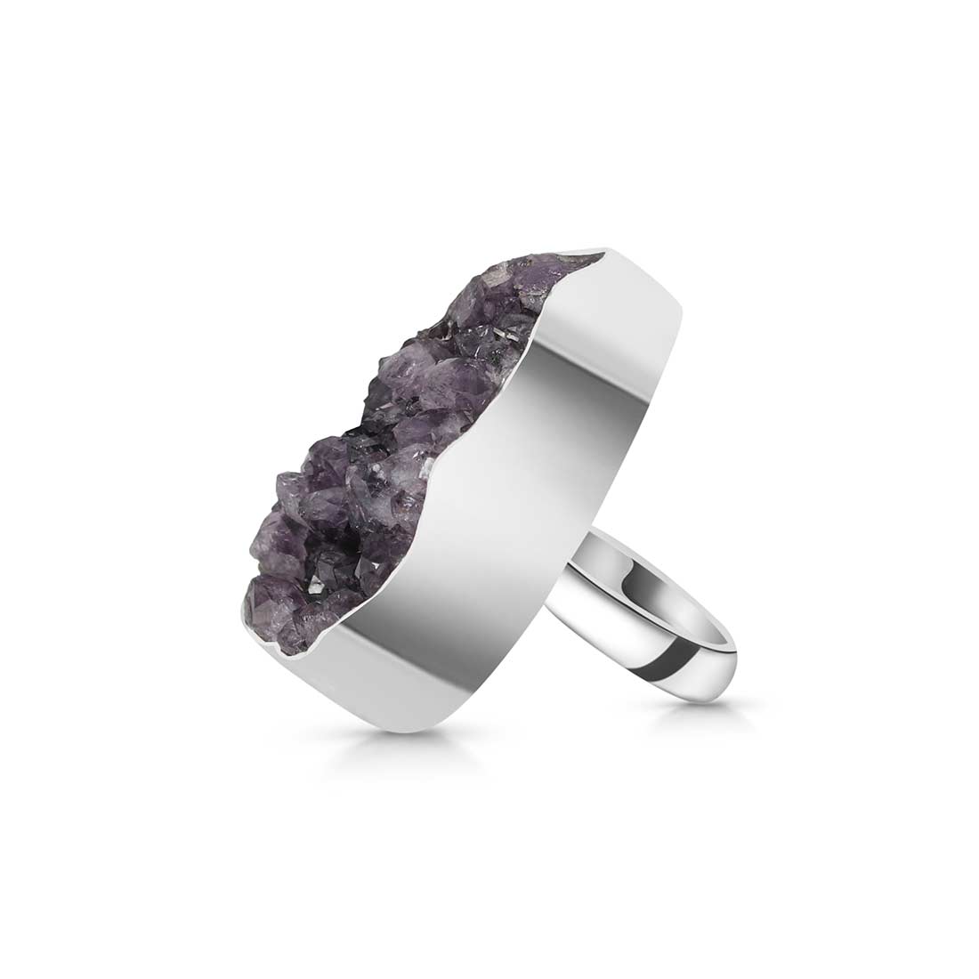 Amethyst Druzy Adjustable Ring-(AMD-R-11.)