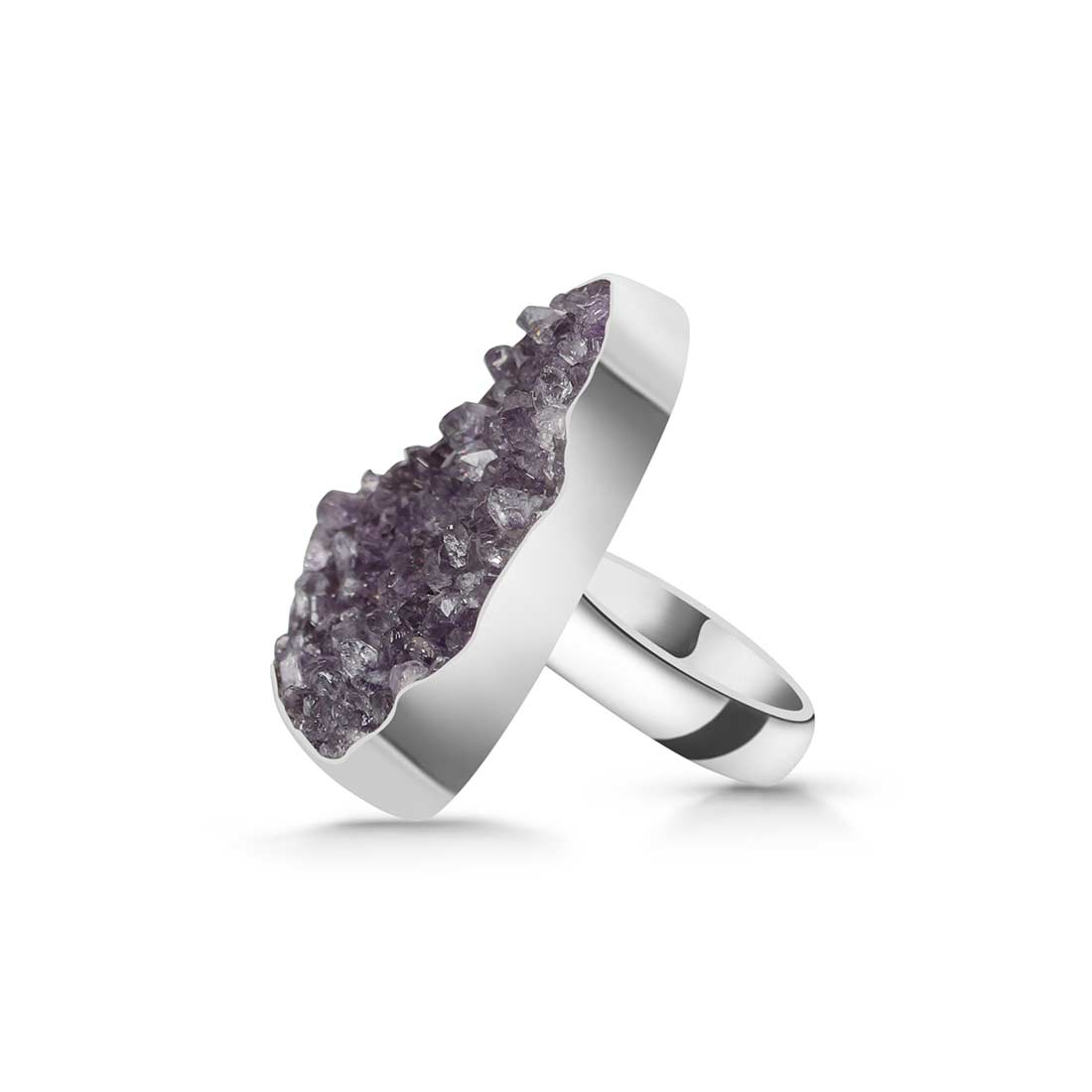 Amethyst Druzy Adjustable Ring-(AMD-R-14.)