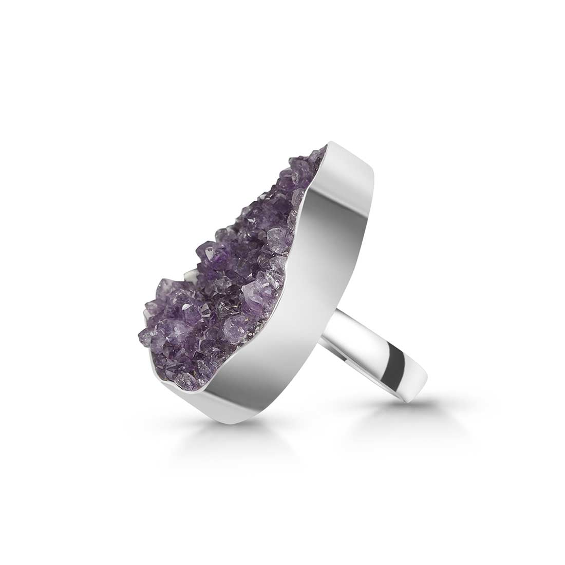 Amethyst Druzy Adjustable Ring-(AMD-R-15.)