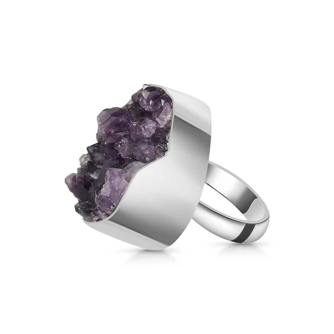 Amethyst Druzy Adjustable Ring-(AMD-R-16.)