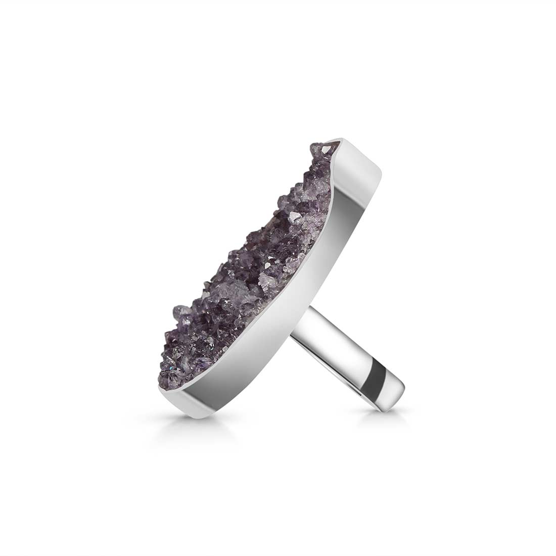 Amethyst Druzy Adjustable Ring-(AMD-R-17.)
