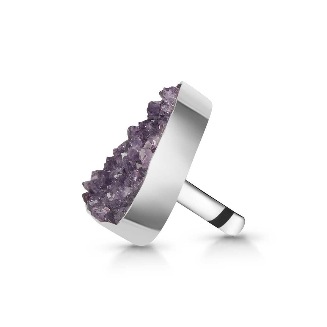 Amethyst Druzy Adjustable Ring-(AMD-R-20.)