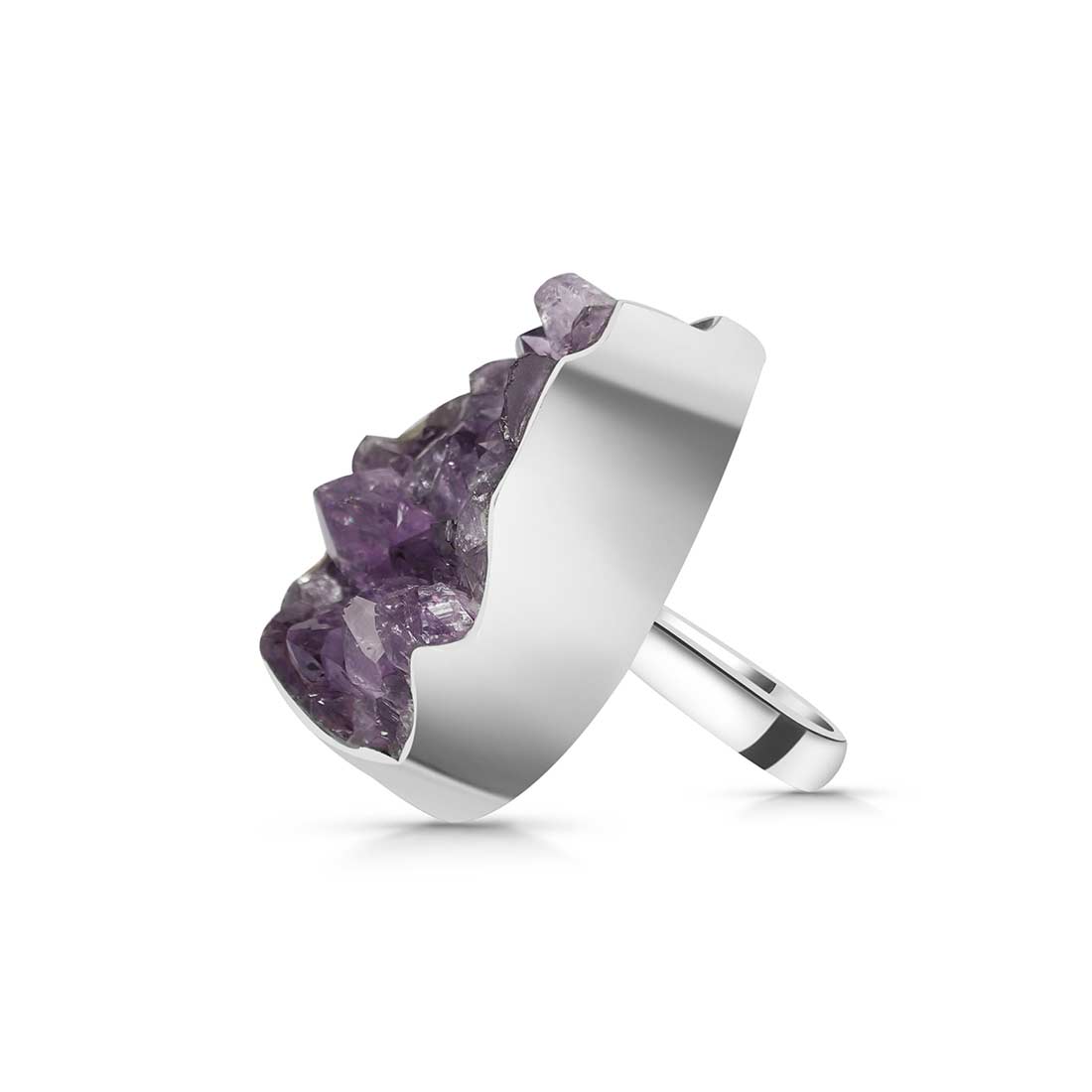 Amethyst Druzy Adjustable Ring-(AMD-R-22.)
