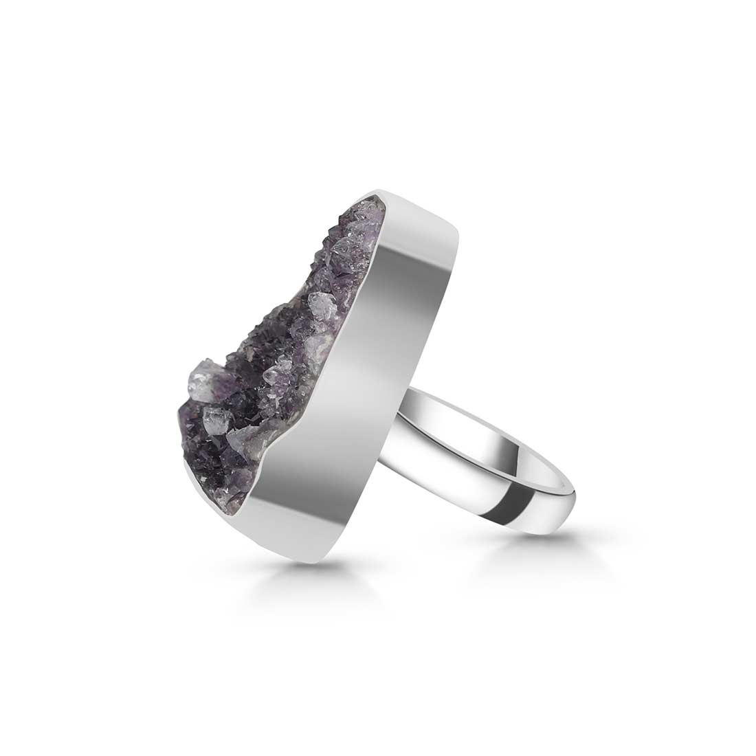 Amethyst Druzy Adjustable Ring-(AMD-R-24.)