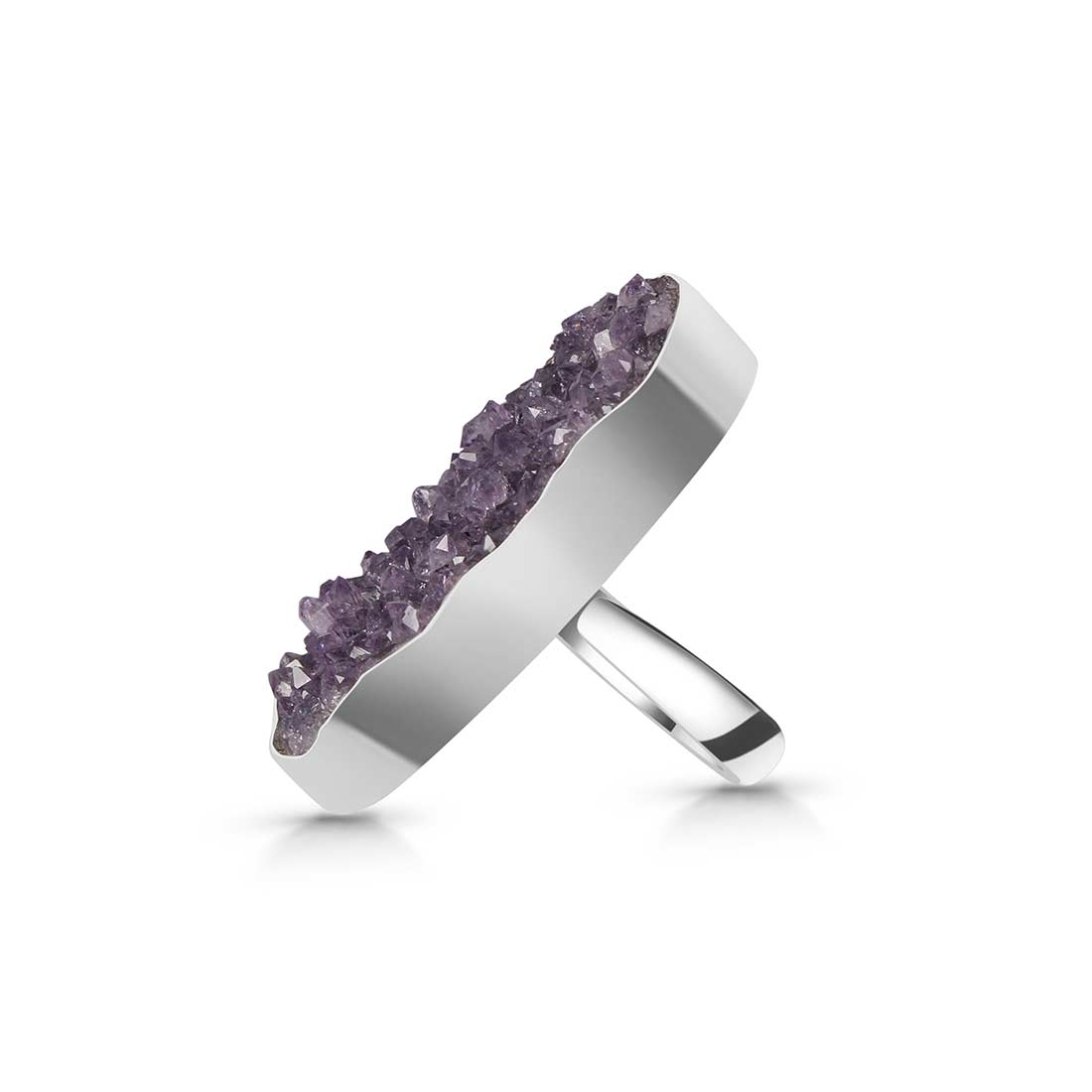 Amethyst Druzy Adjustable Ring-(AMD-R-25.)