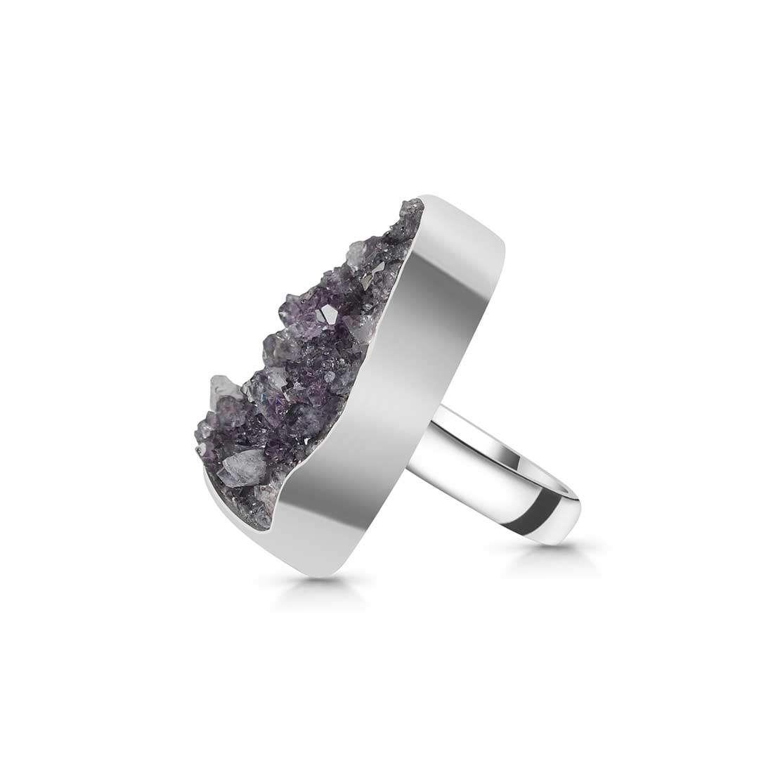 Amethyst Druzy Adjustable Ring-(AMD-R-31.)