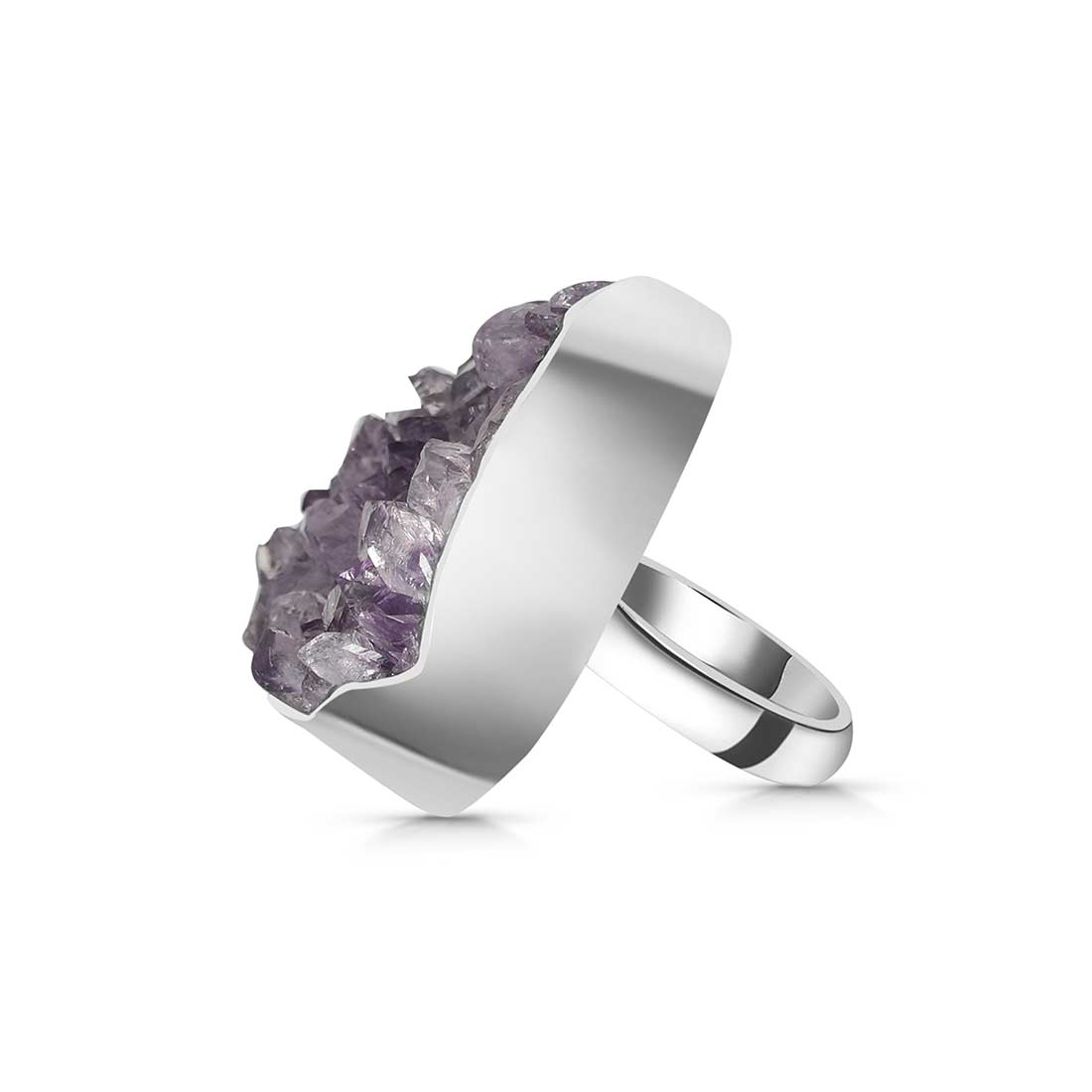 Amethyst Druzy Adjustable Ring-(AMD-R-32.)