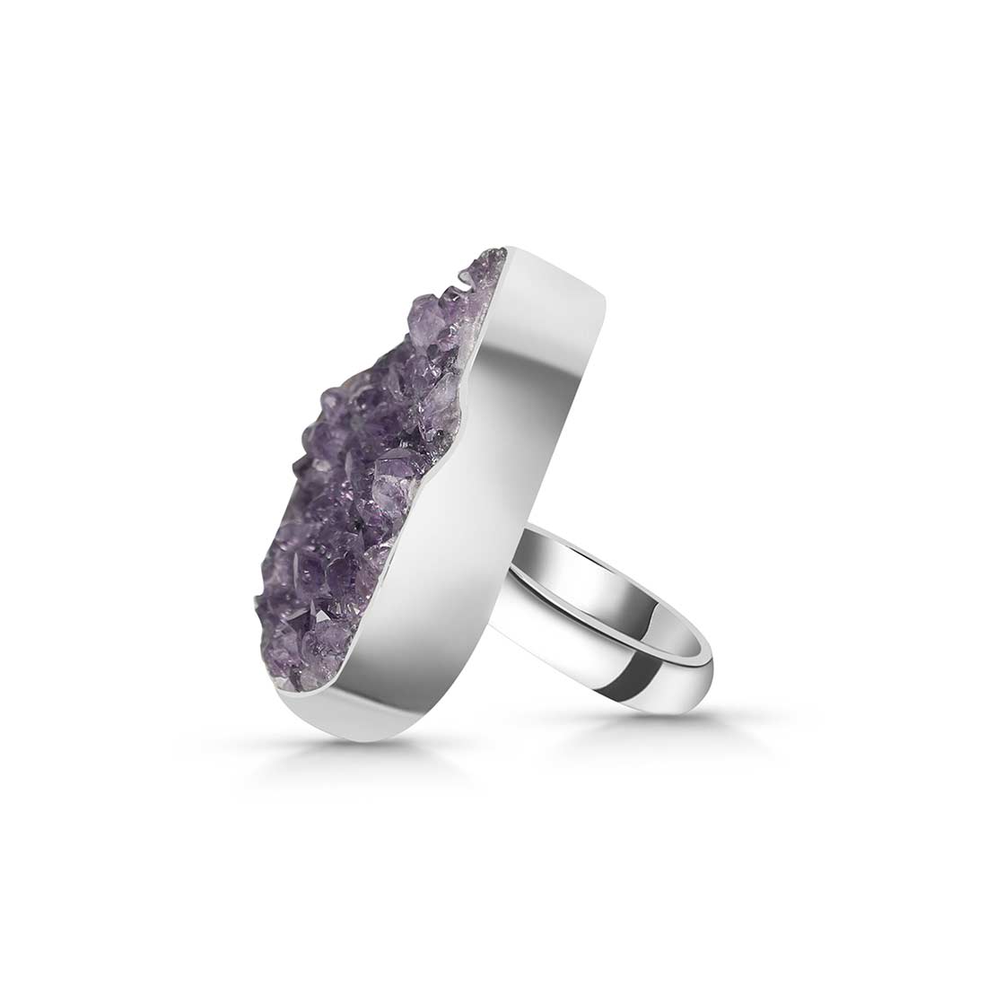 Amethyst Druzy Adjustable Ring-(AMD-R-33.)