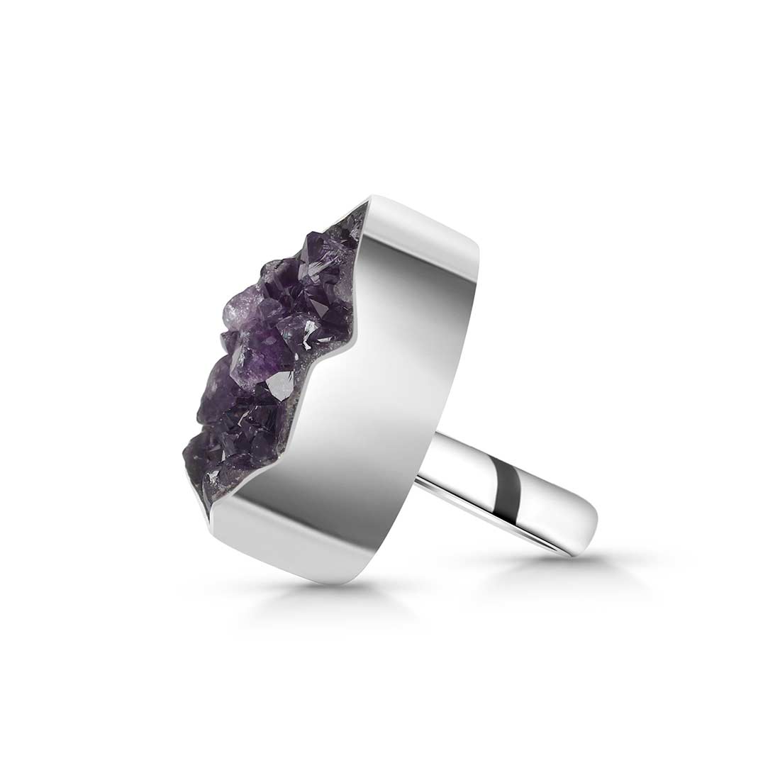 Amethyst Druzy Adjustable Ring-(AMD-R-34.)