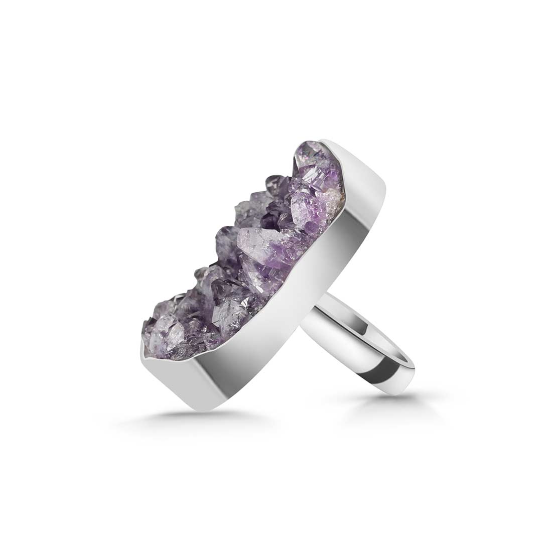 Amethyst Druzy Adjustable Ring-(AMD-R-37.)