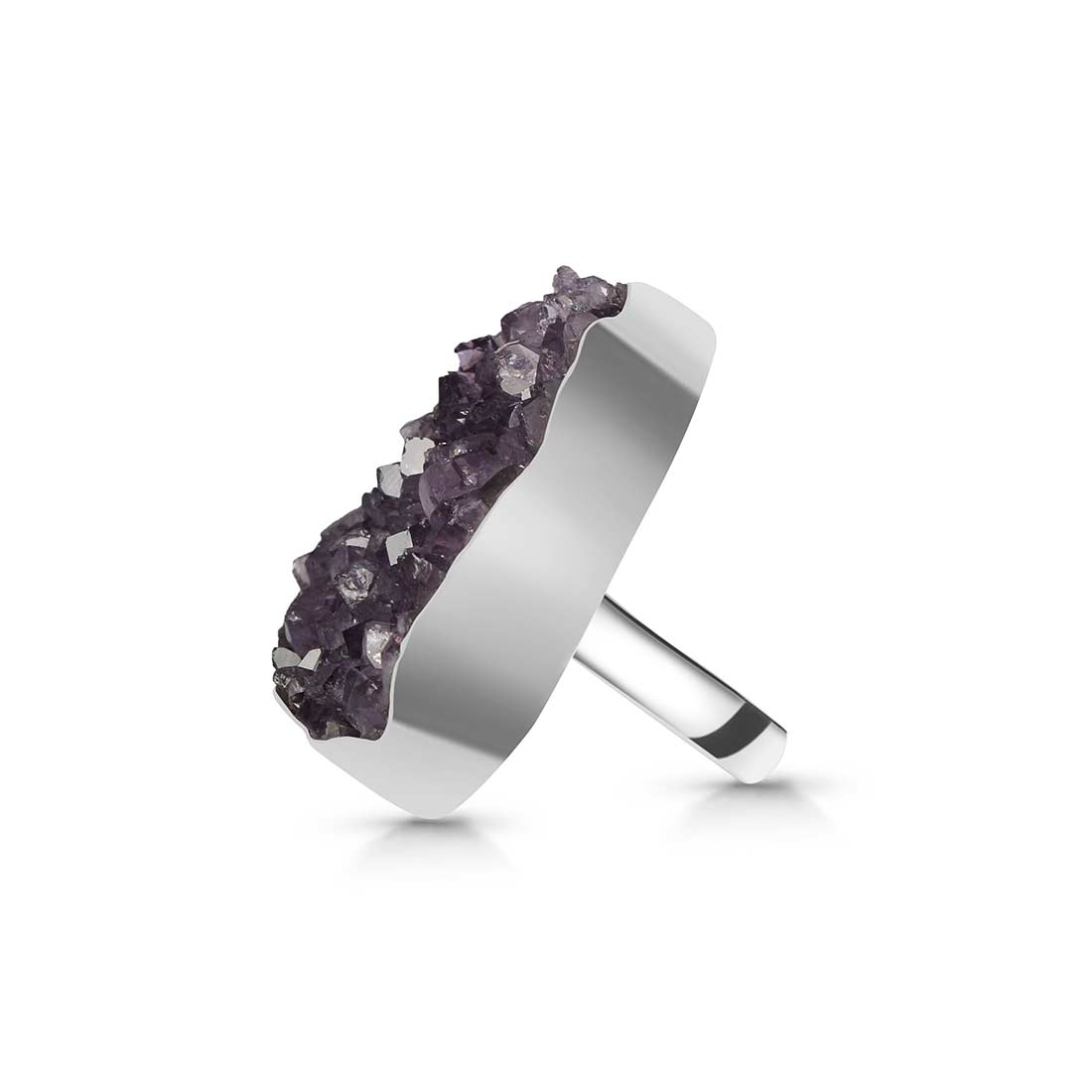 Amethyst Druzy Adjustable Ring-(AMD-R-38.)