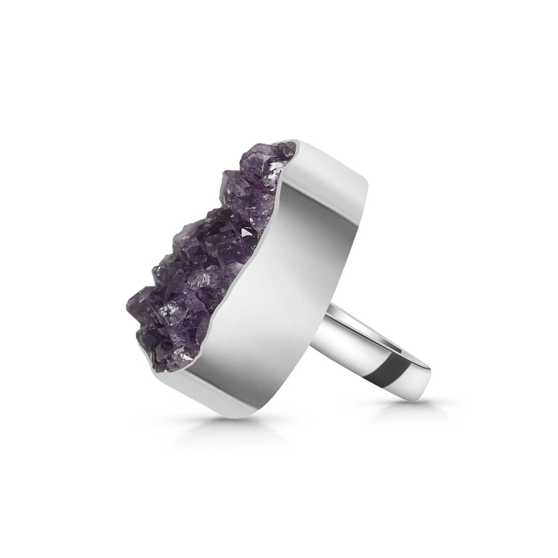 Amethyst Druzy Adjustable Ring-(AMD-R-43.)