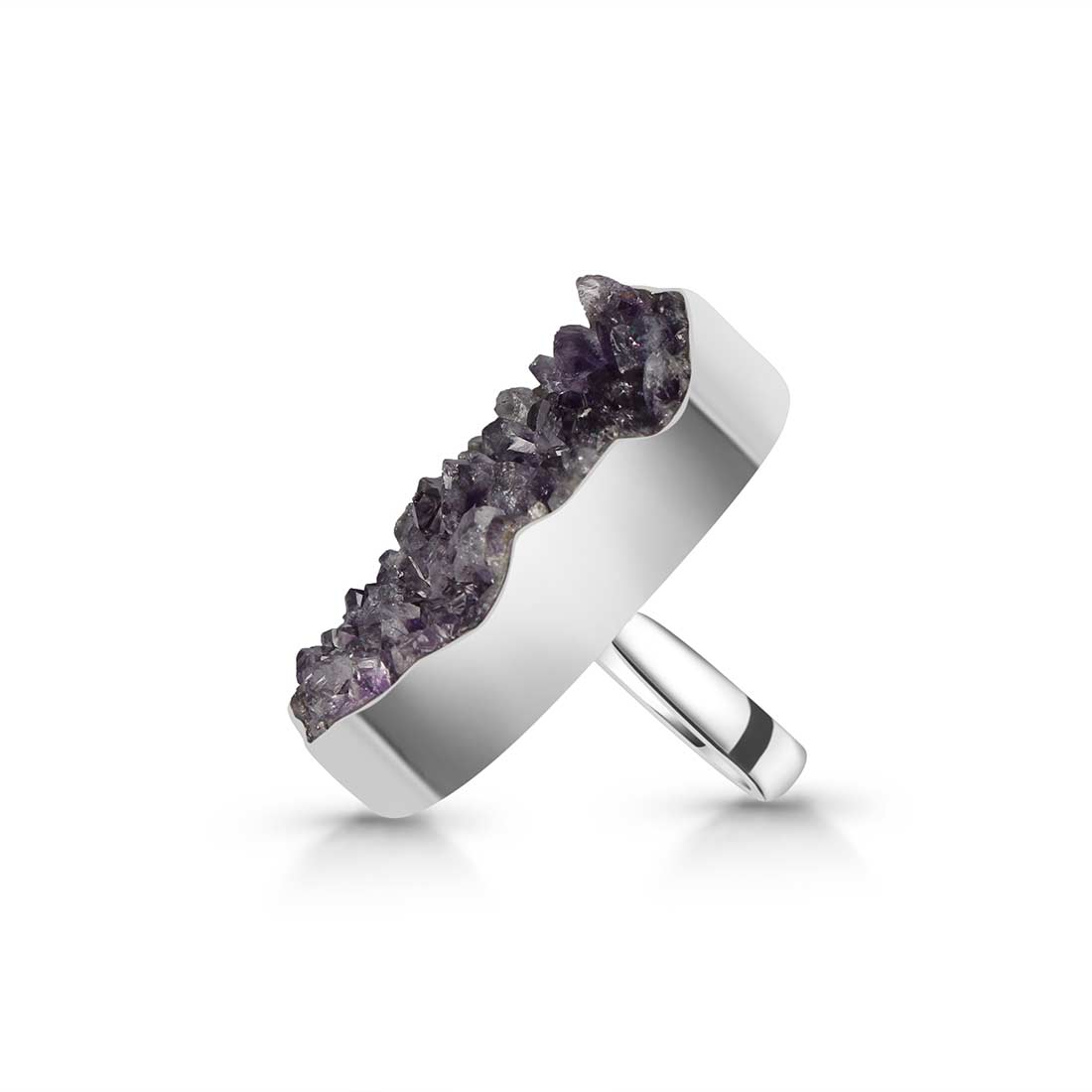 Amethyst Druzy Adjustable Ring-(AMD-R-5.)