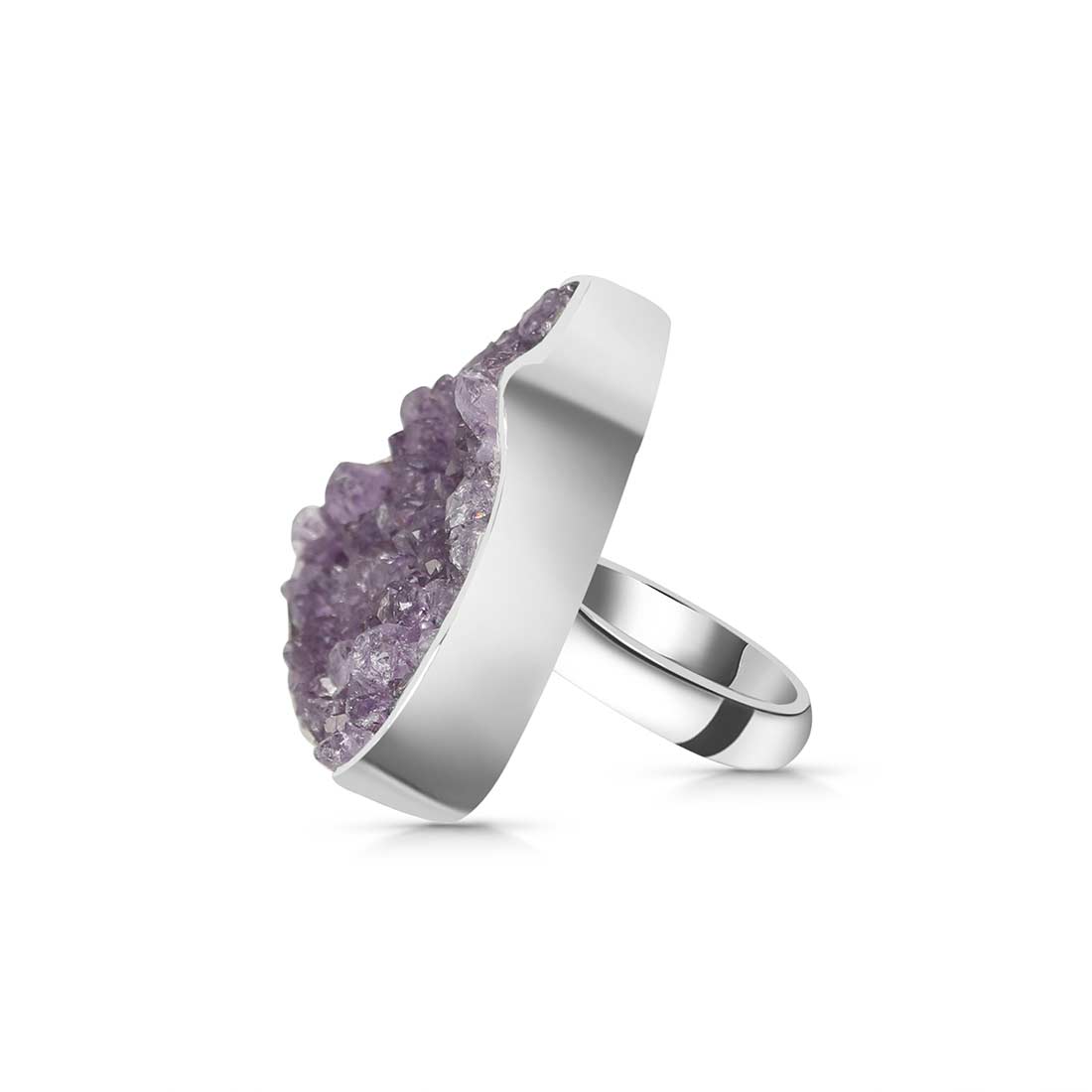 Amethyst Druzy Adjustable Ring-(AMD-R-6.)