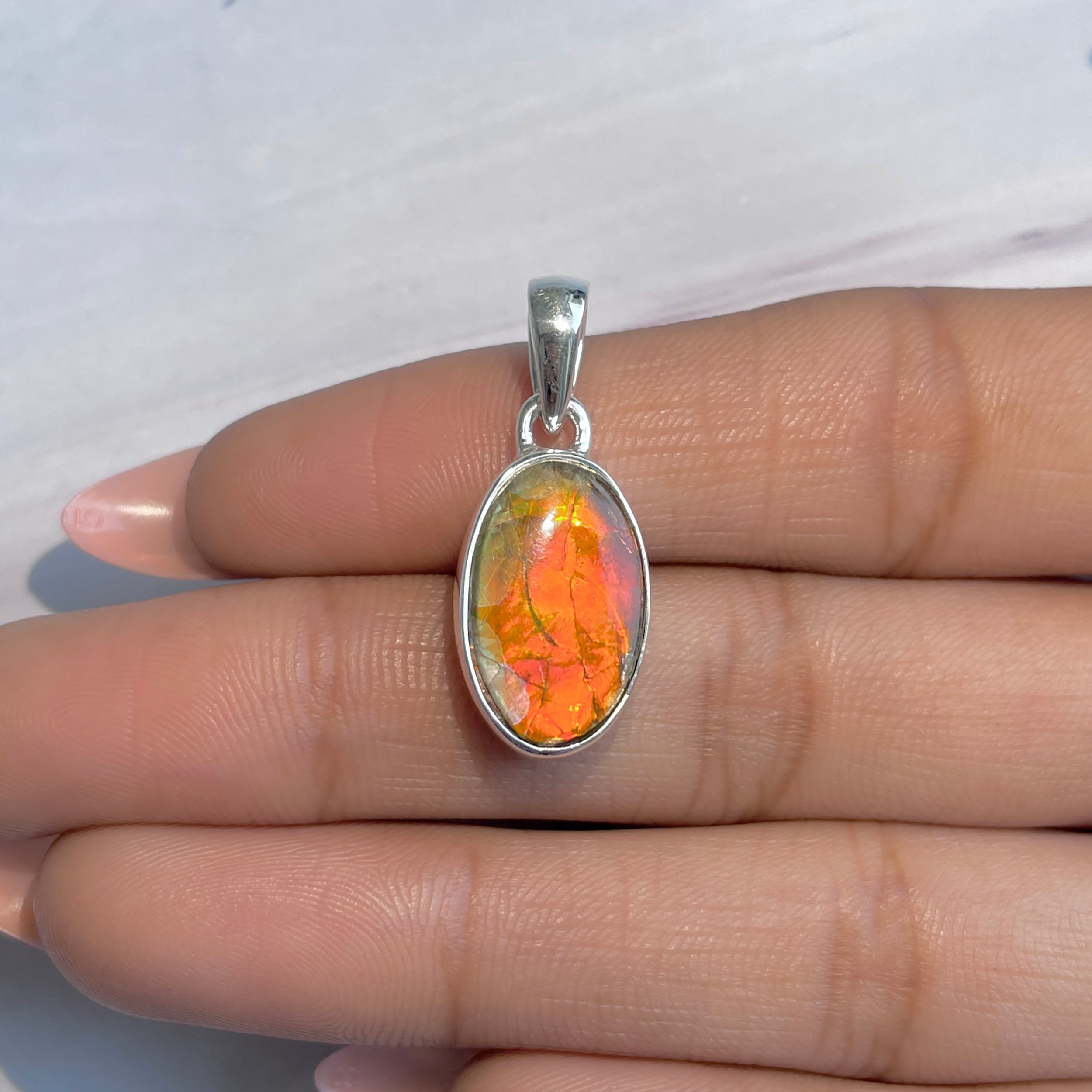 Ammolite Pendant-(AML-P-293.)