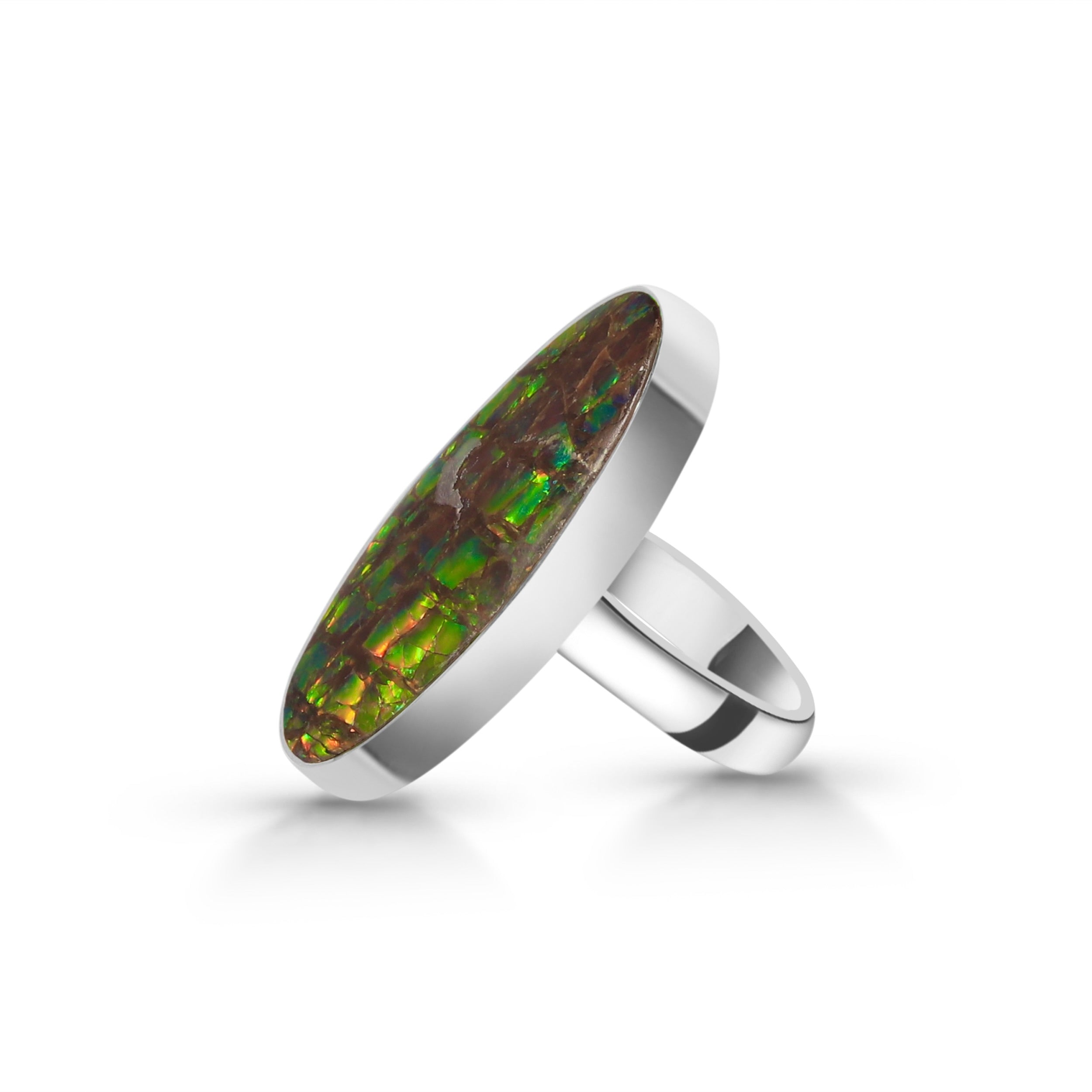 Ammolite Adjustable Ring-(AML-R-1.)