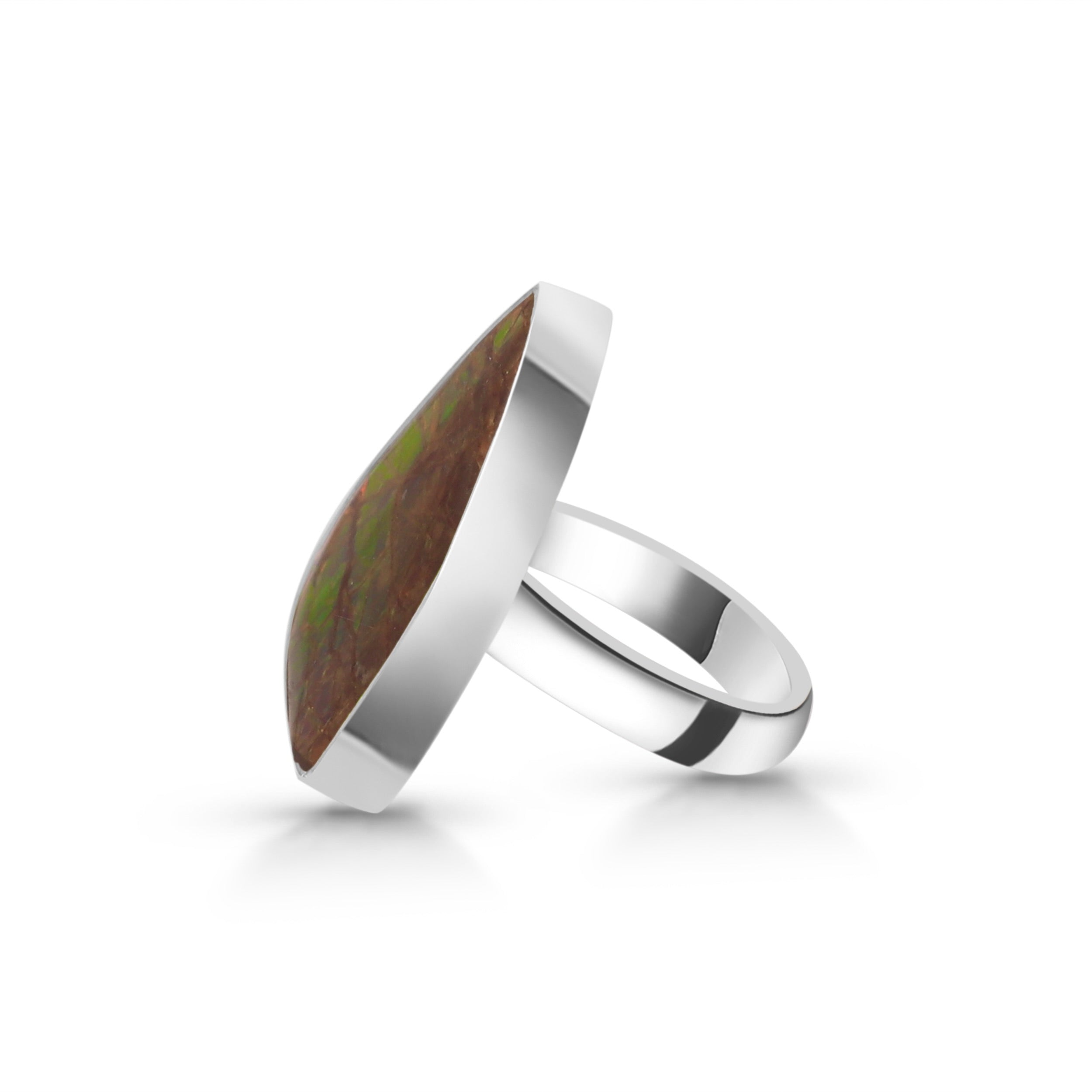 Ammolite Adjustable Ring-(AML-R-11.)
