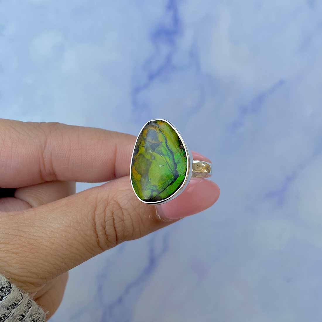 Ammolite Adjustable Ring-(AML-R-114.)
