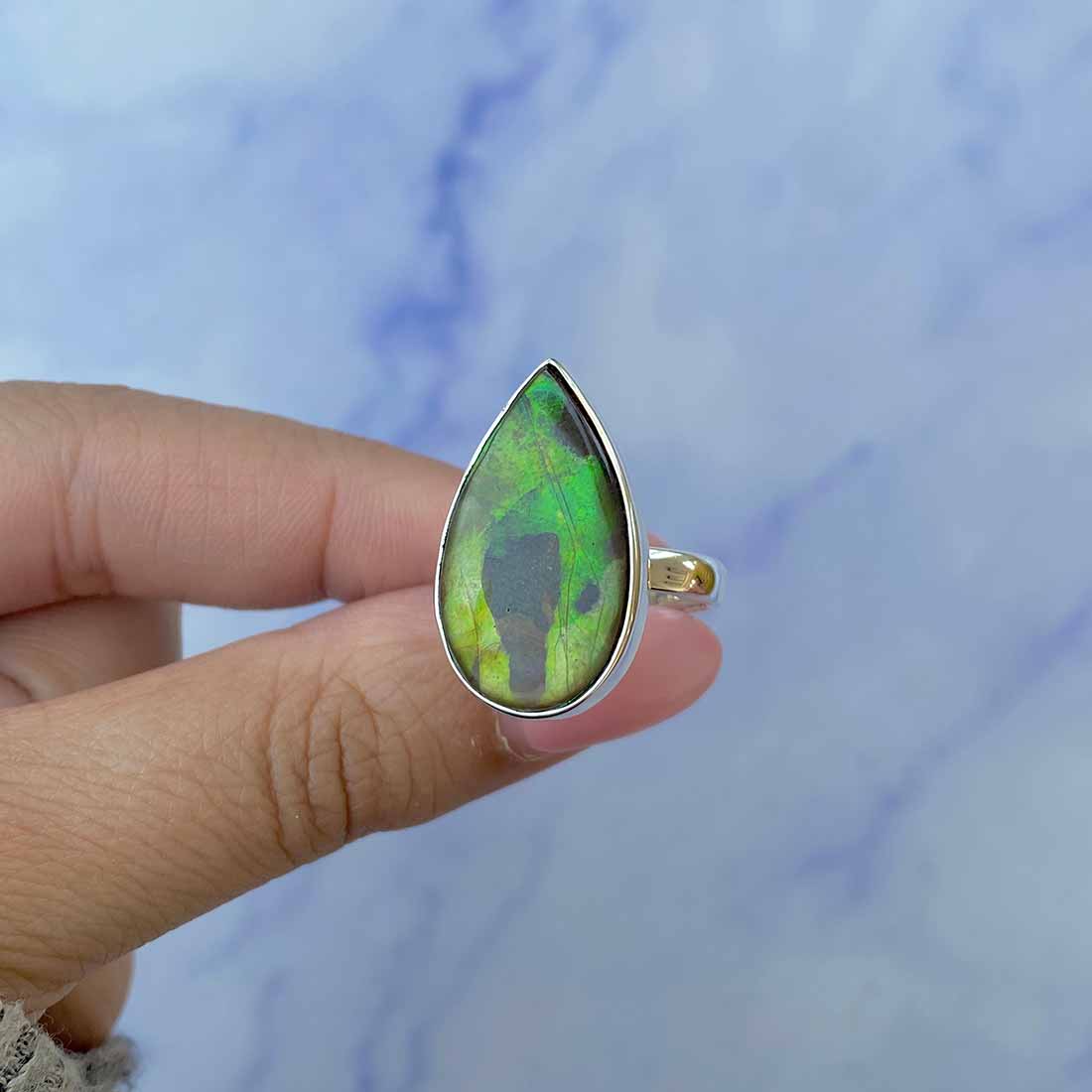 Ammolite Adjustable Ring-(AML-R-125.)