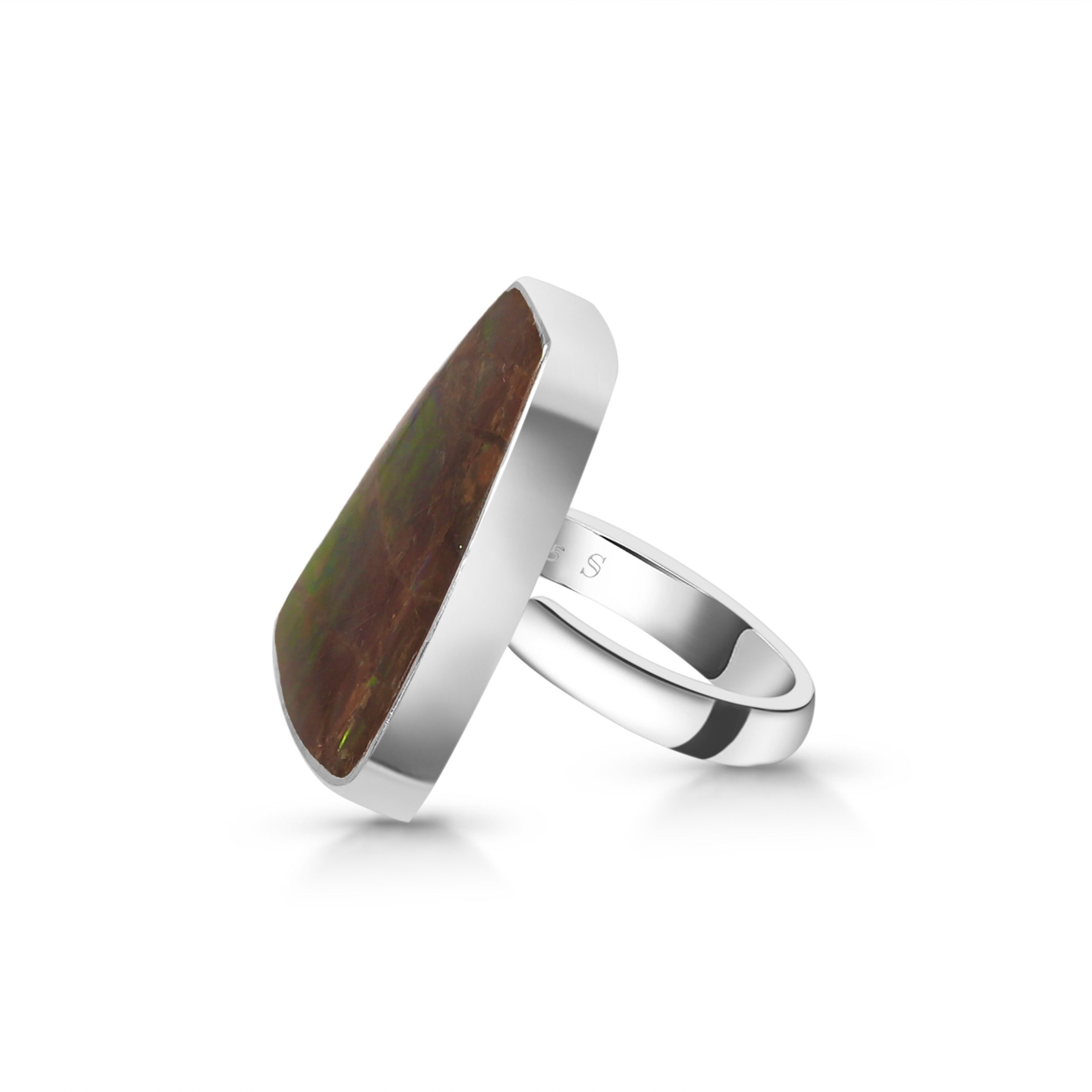 Ammolite Adjustable Ring-(AML-R-13)