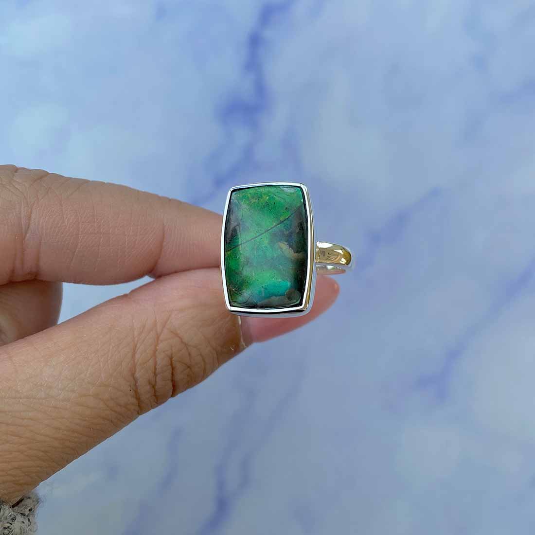 Ammolite Adjustable Ring-(AML-R-132.)