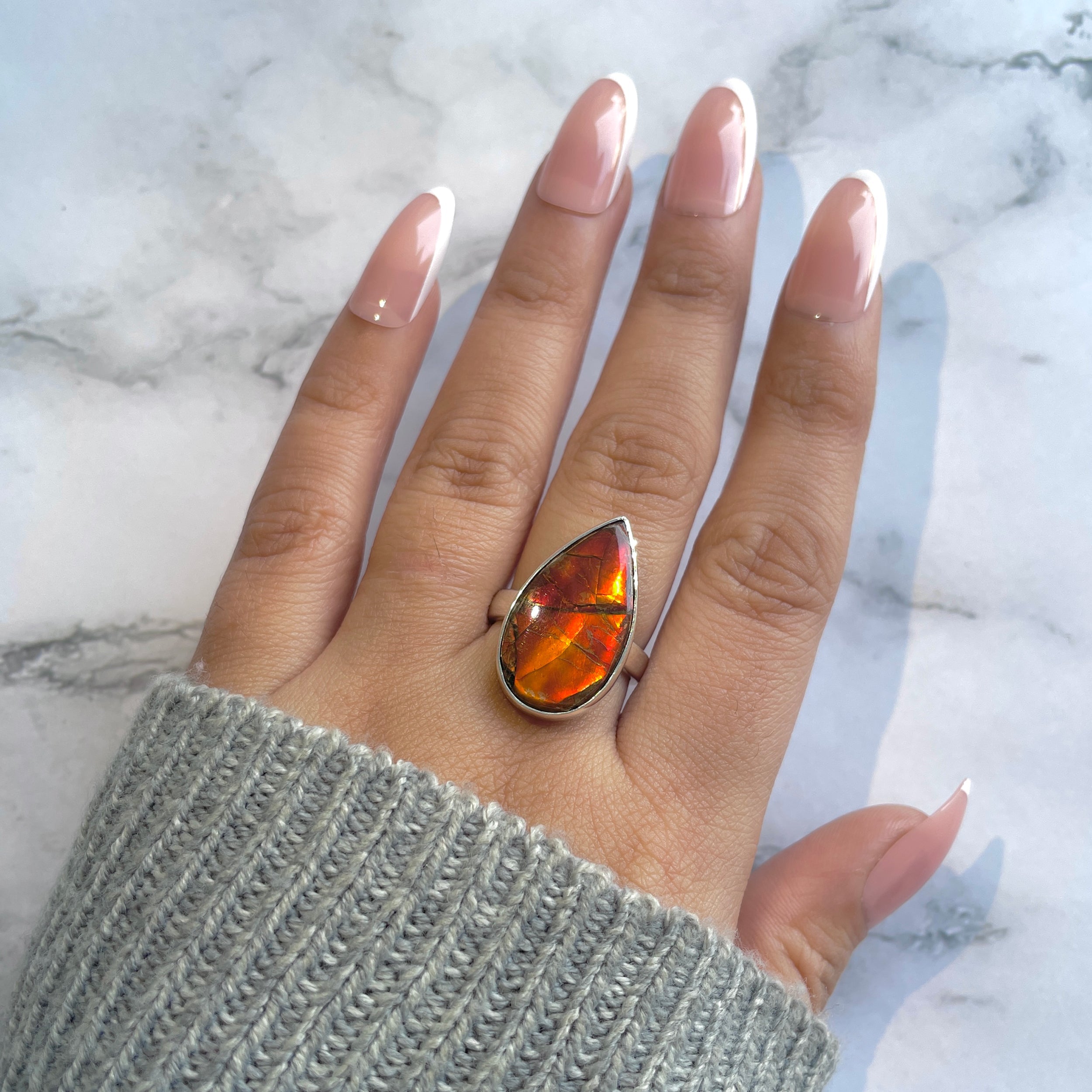Ammolite Rings | Buy 925 Sterling Silver Ammolite Rings Collection