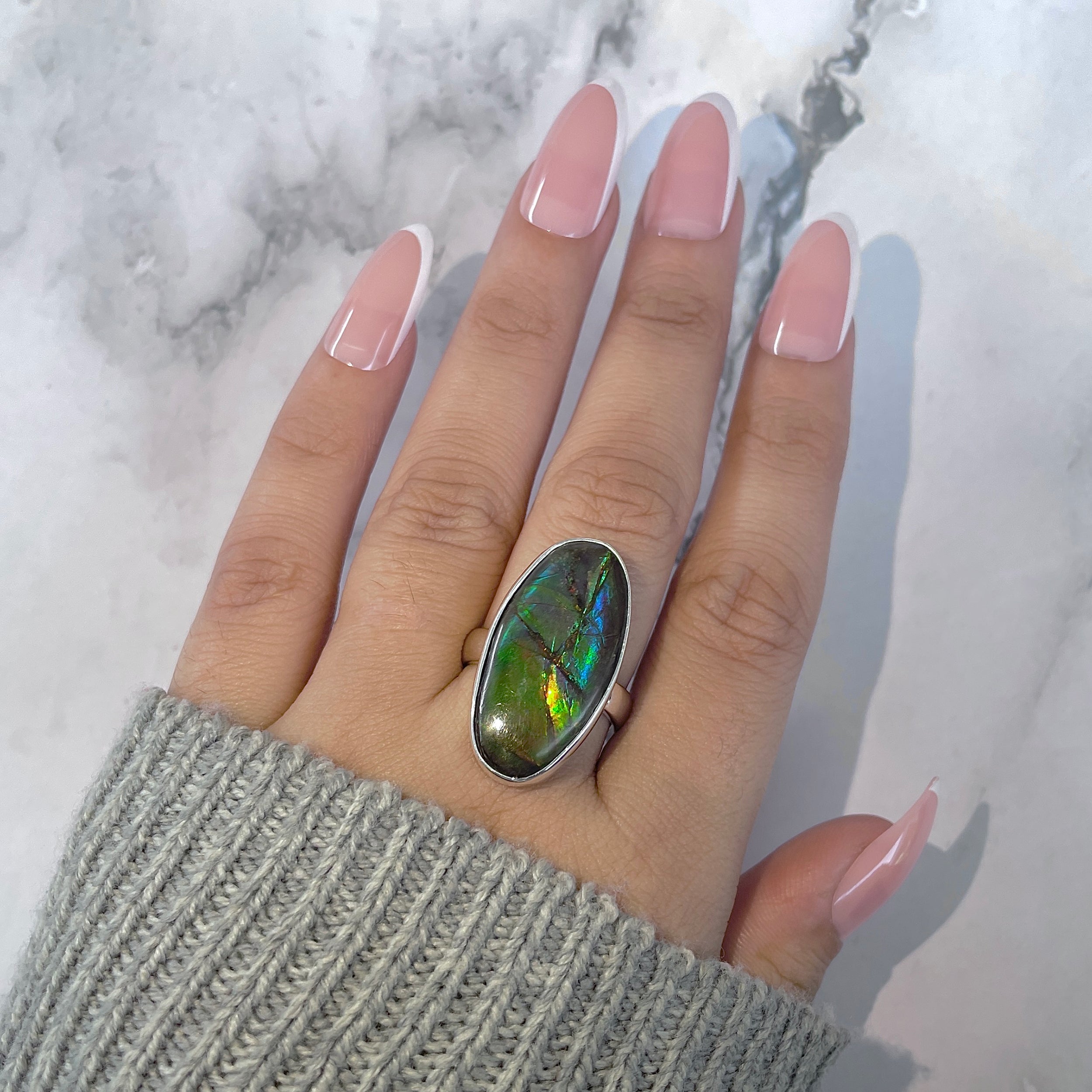 Ammolite Rings | Buy 925 Sterling Silver Ammolite Rings Collection
