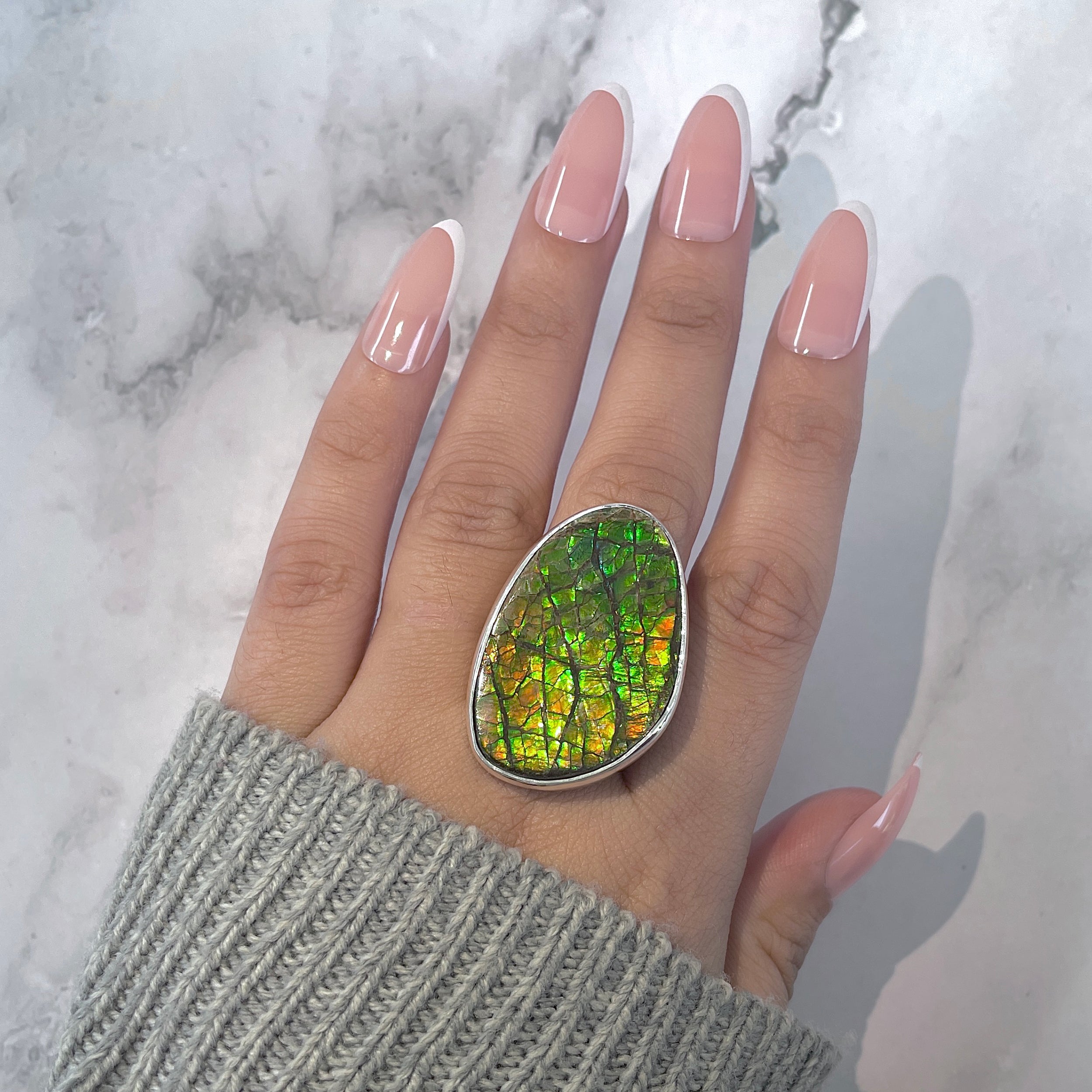 Ammolite Rings | Buy 925 Sterling Silver Ammolite Rings Collection