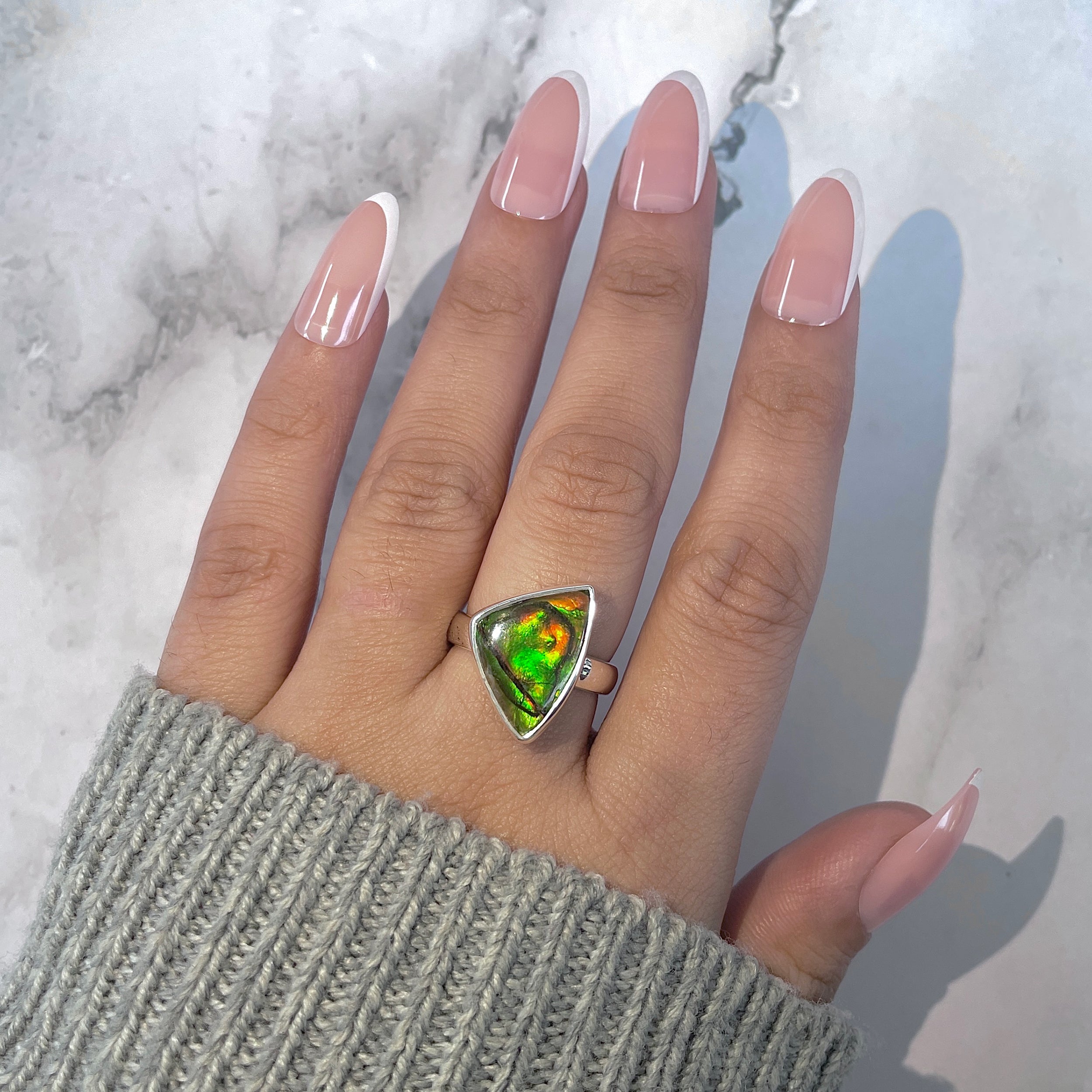 Ammolite Adjustable Ring-(AML-R-166.)