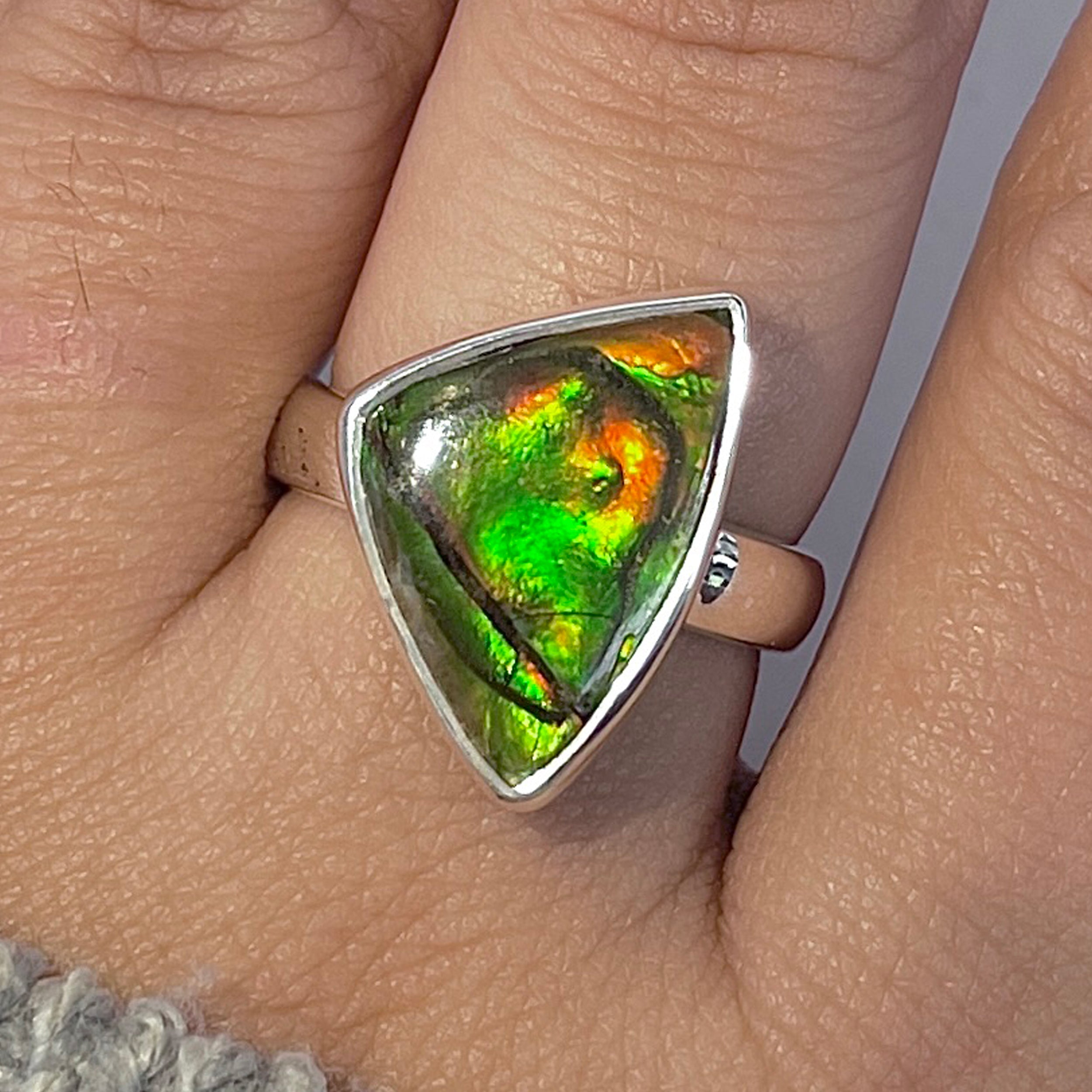 Ammolite Adjustable Ring-(AML-R-166.)