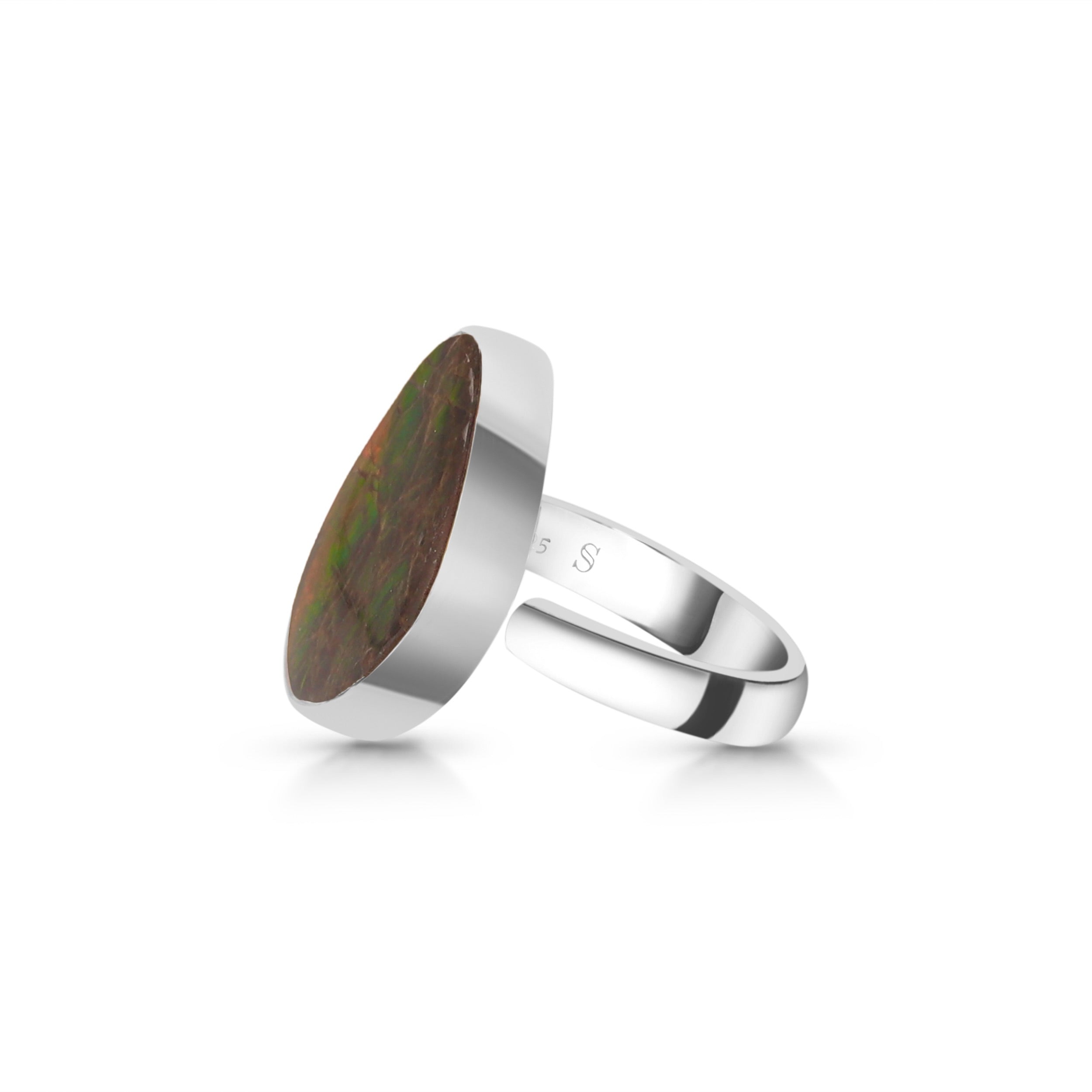 Ammolite Adjustable Ring-(AML-R-17.)