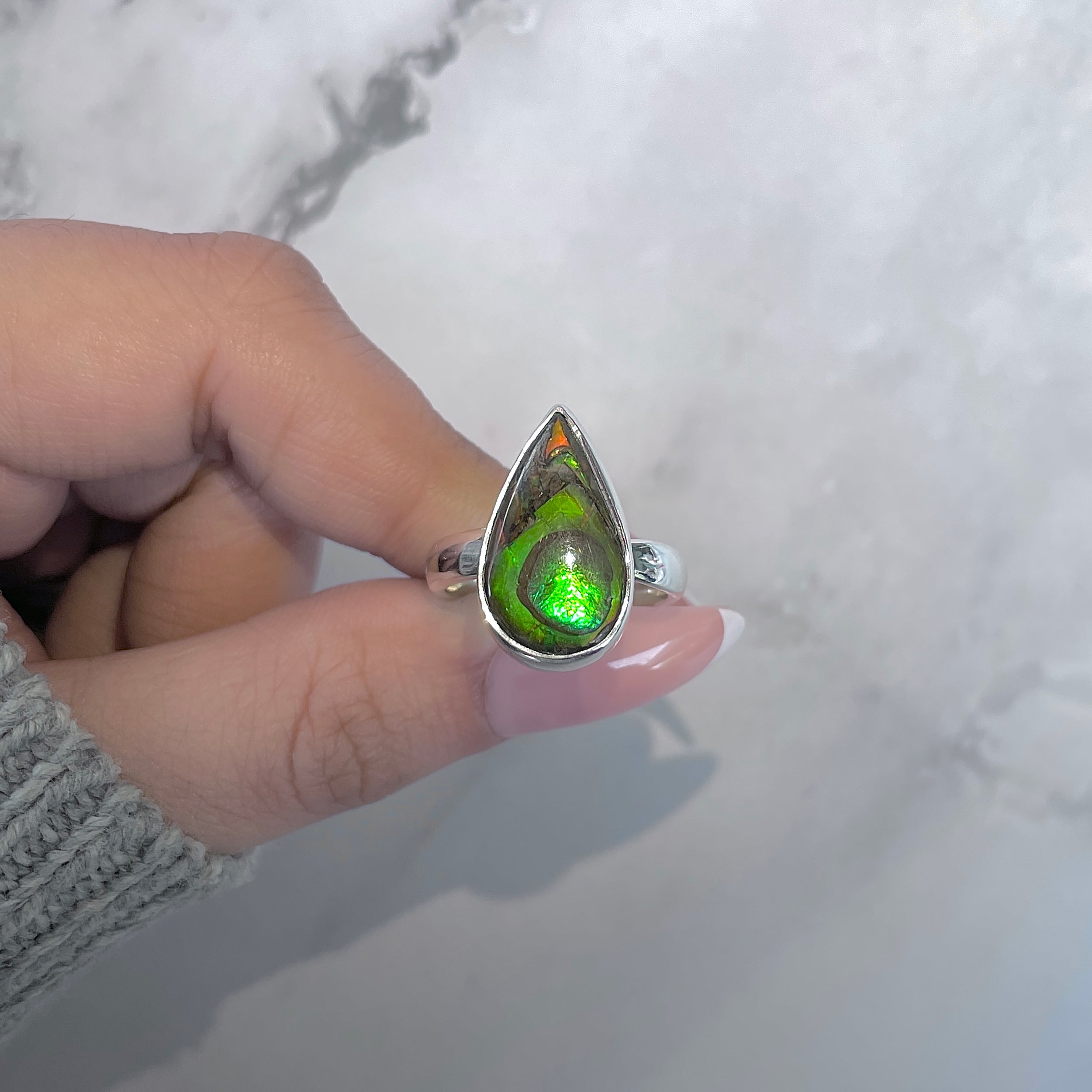Ammolite Adjustable Ring-(AML-R-170.)