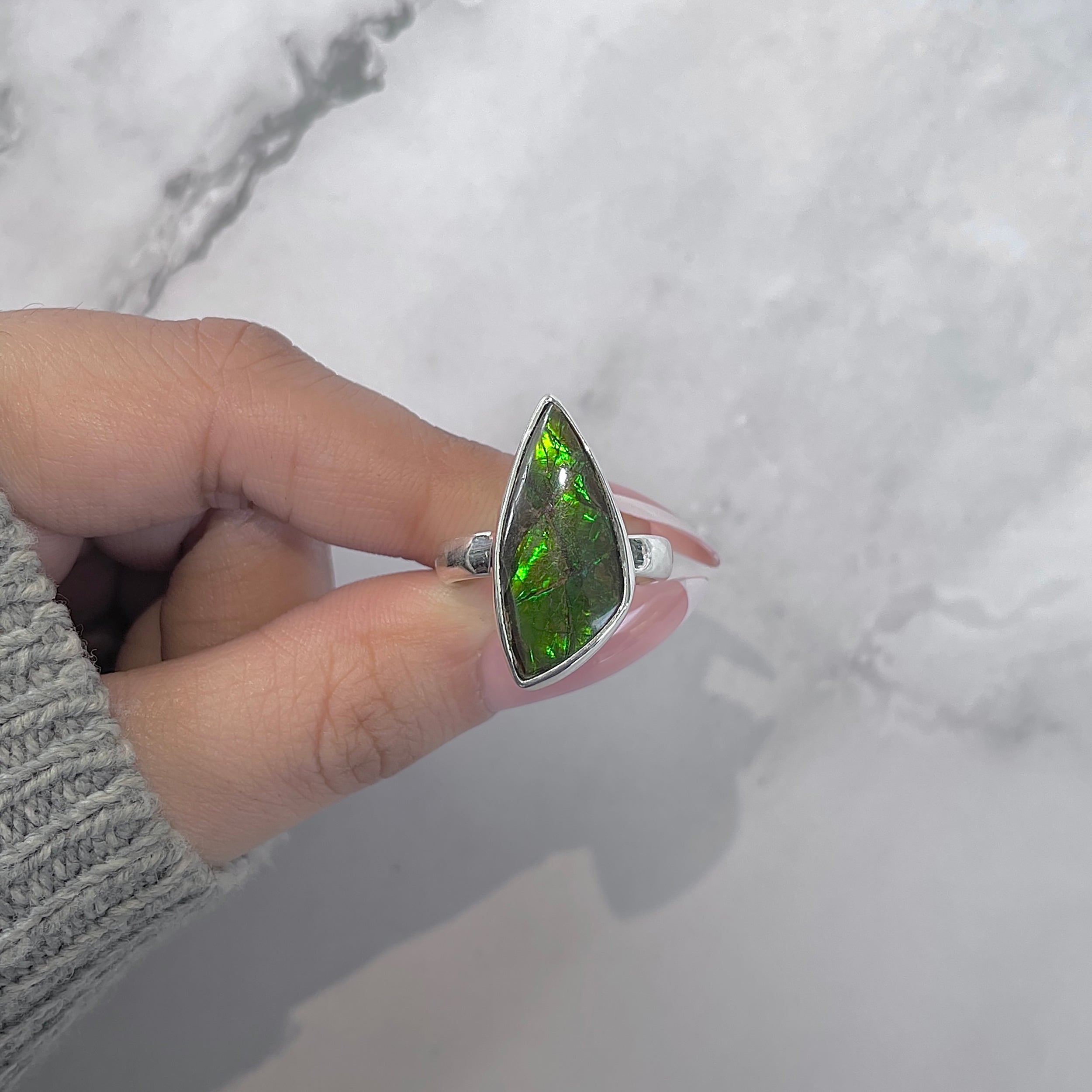 Ammolite Adjustable Ring-(AML-R-174.)