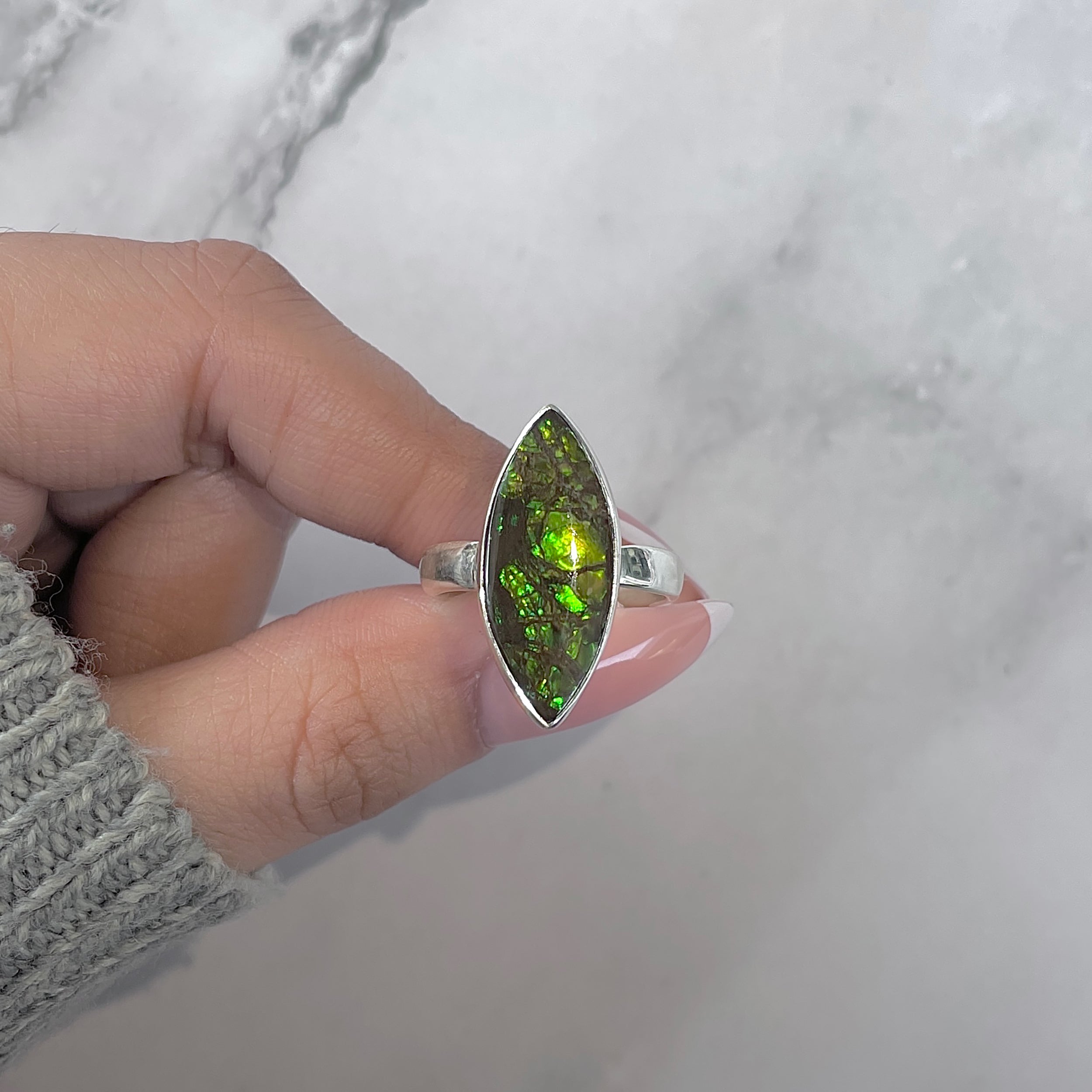 Ammolite Adjustable Ring-(AML-R-175.)