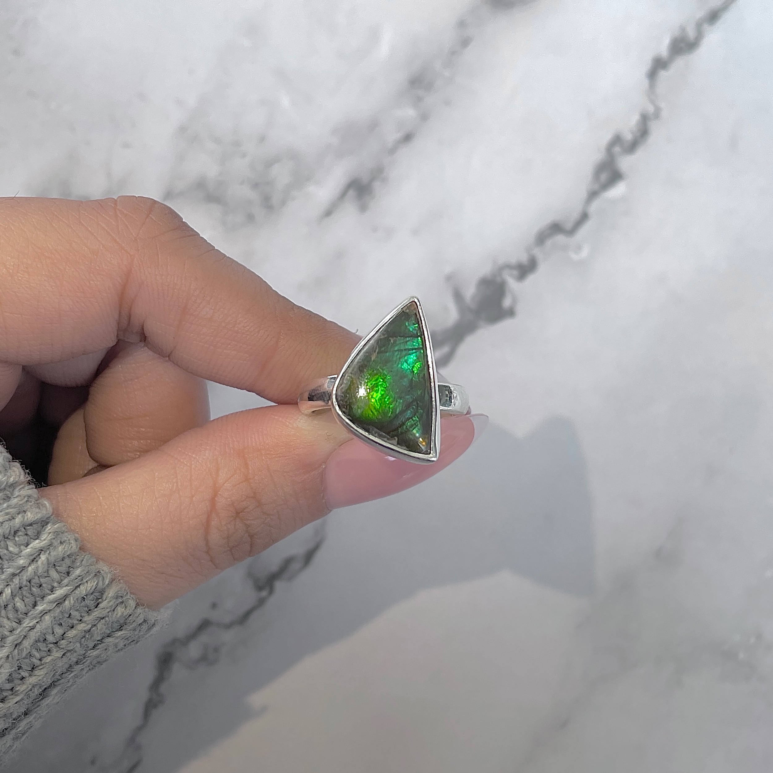 Ammolite Adjustable Ring-(AML-R-178.)