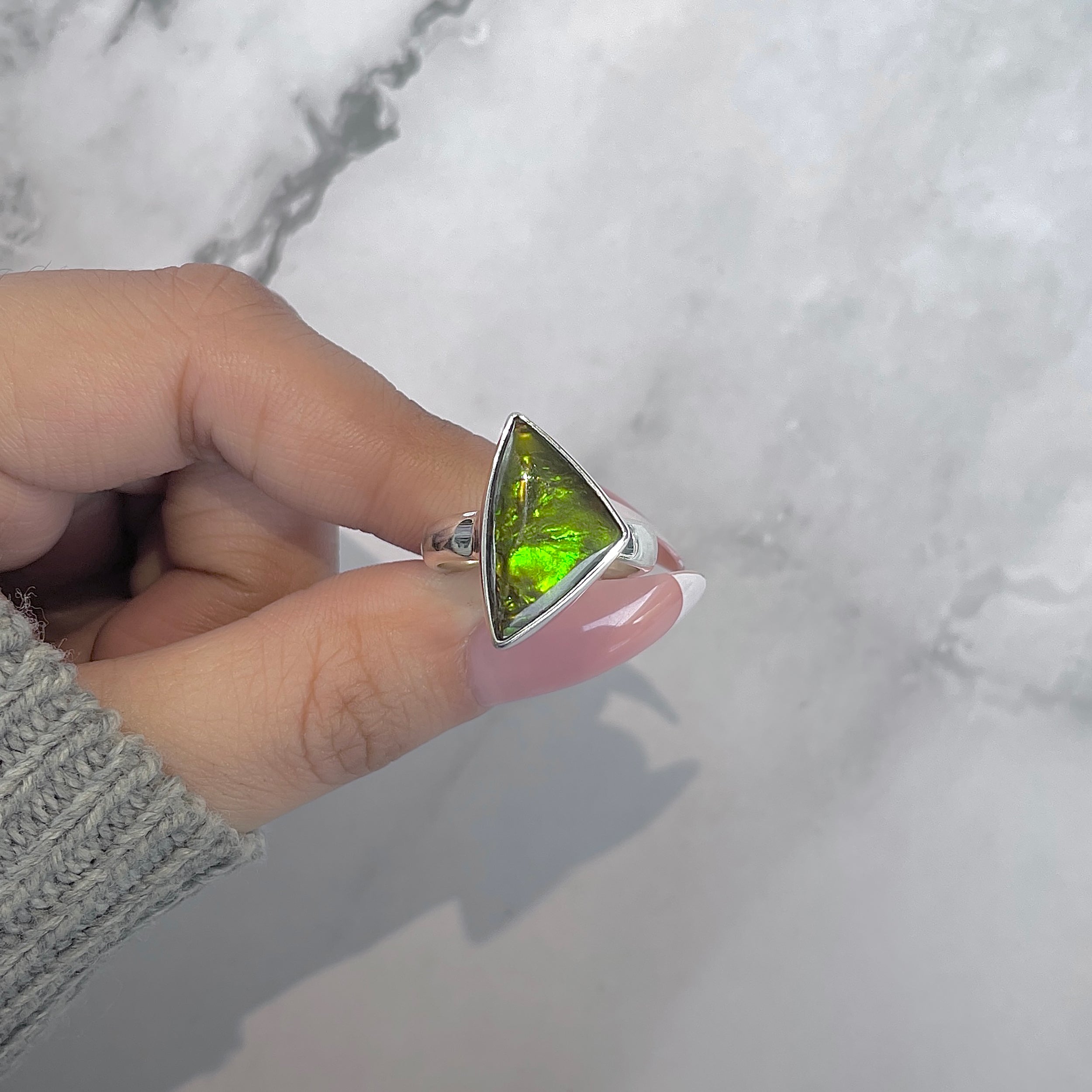 Ammolite Adjustable Ring-(AML-R-184.)