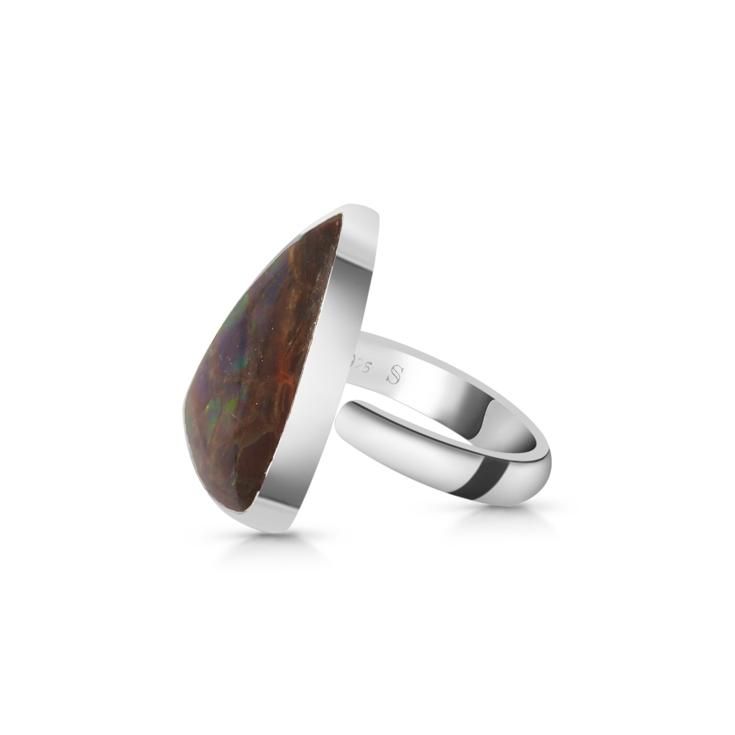 Ammolite Adjustable Ring-(AML-R-5.)
