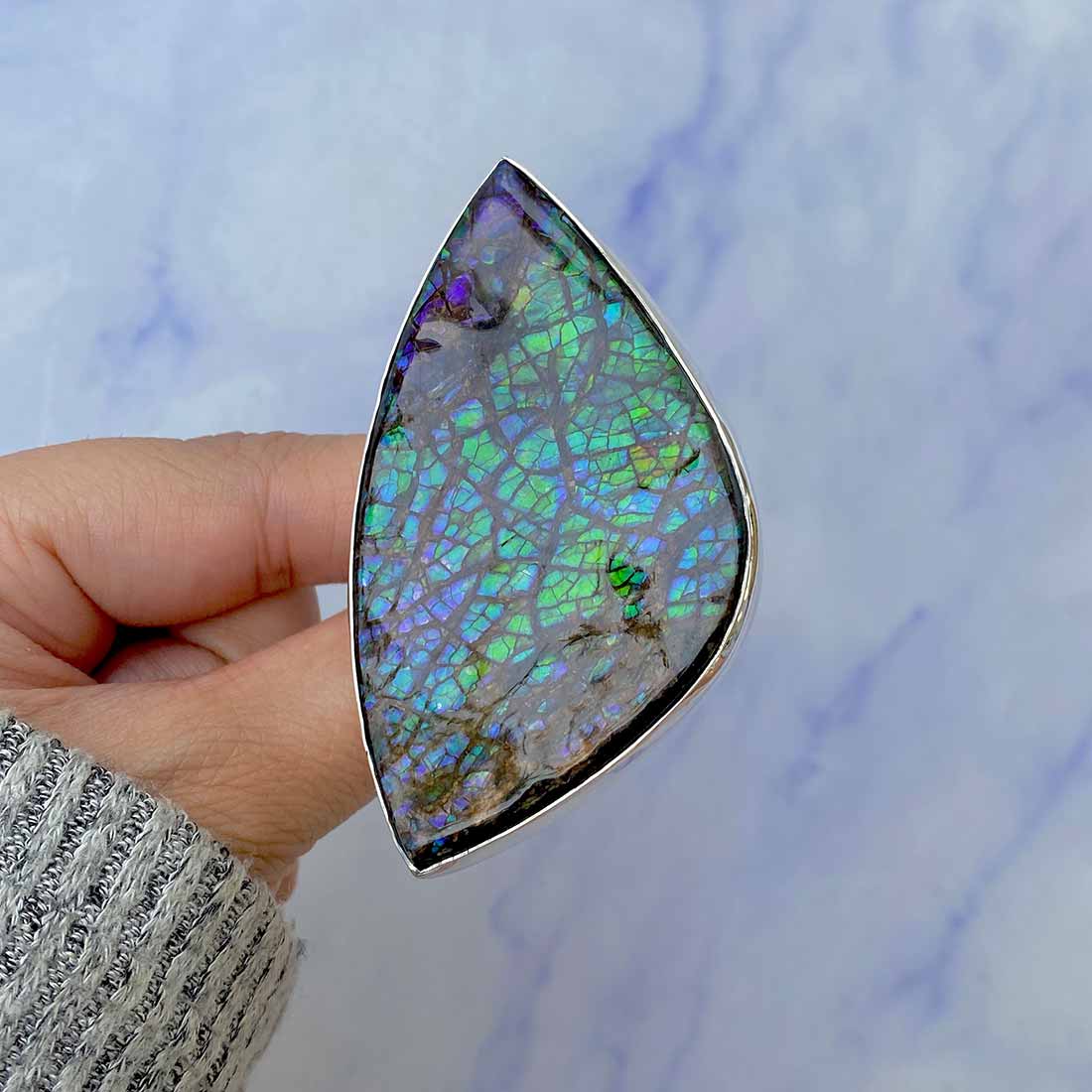 Ammolite Adjustable Ring-(AML-R-73.)