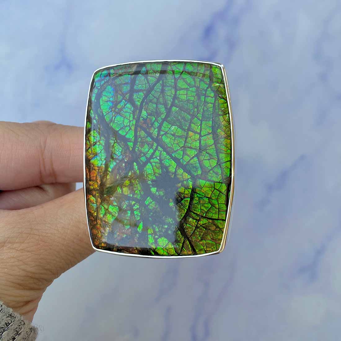 Ammolite Adjustable Ring-(AML-R-92.)